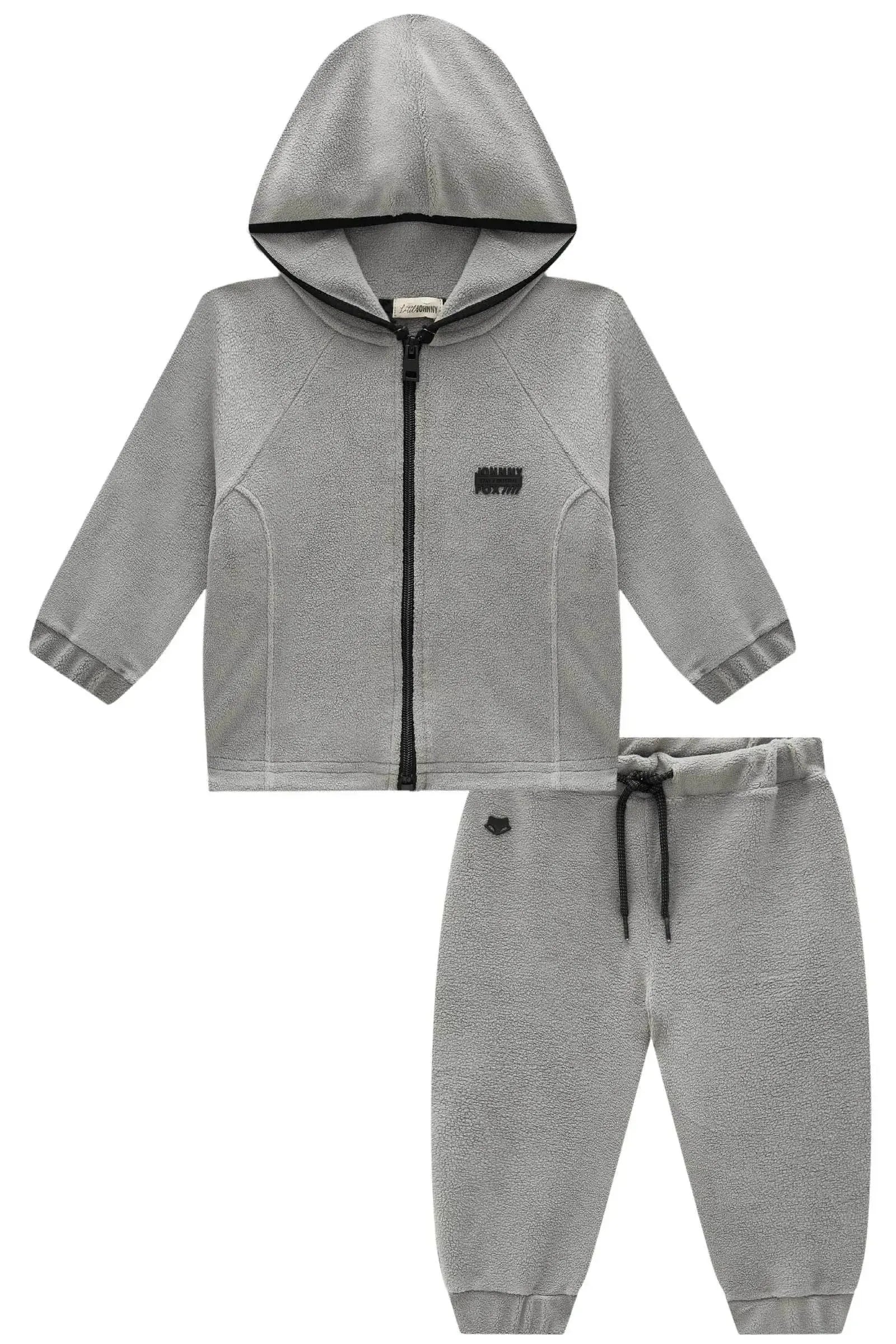 Conjunto de Jaqueta e Calça Jogger em Fleece com Elastano 92729 Johnny Fox Bebê Menino