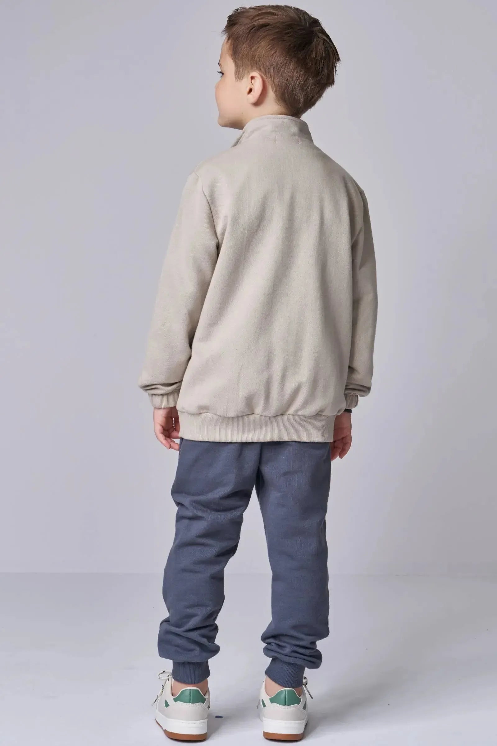 Conjunto de Jaqueta e Calça Jogger em Moletom sem Pelúcia 90446 LucBoo Infantil Menino