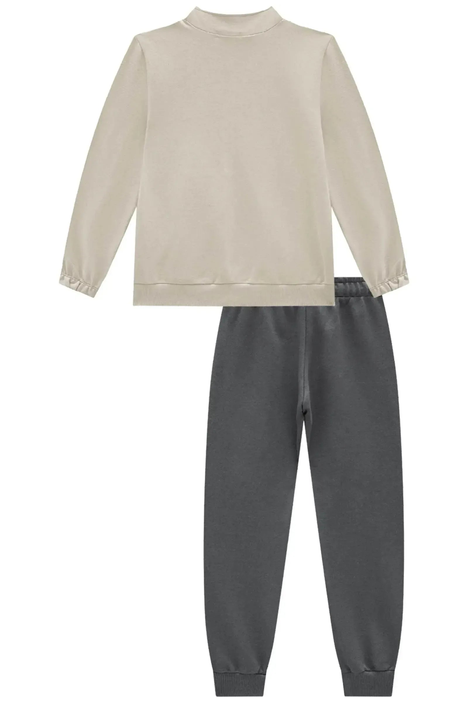 Conjunto de Jaqueta e Calça Jogger em Moletom sem Pelúcia 90446 LucBoo Infantil Menino