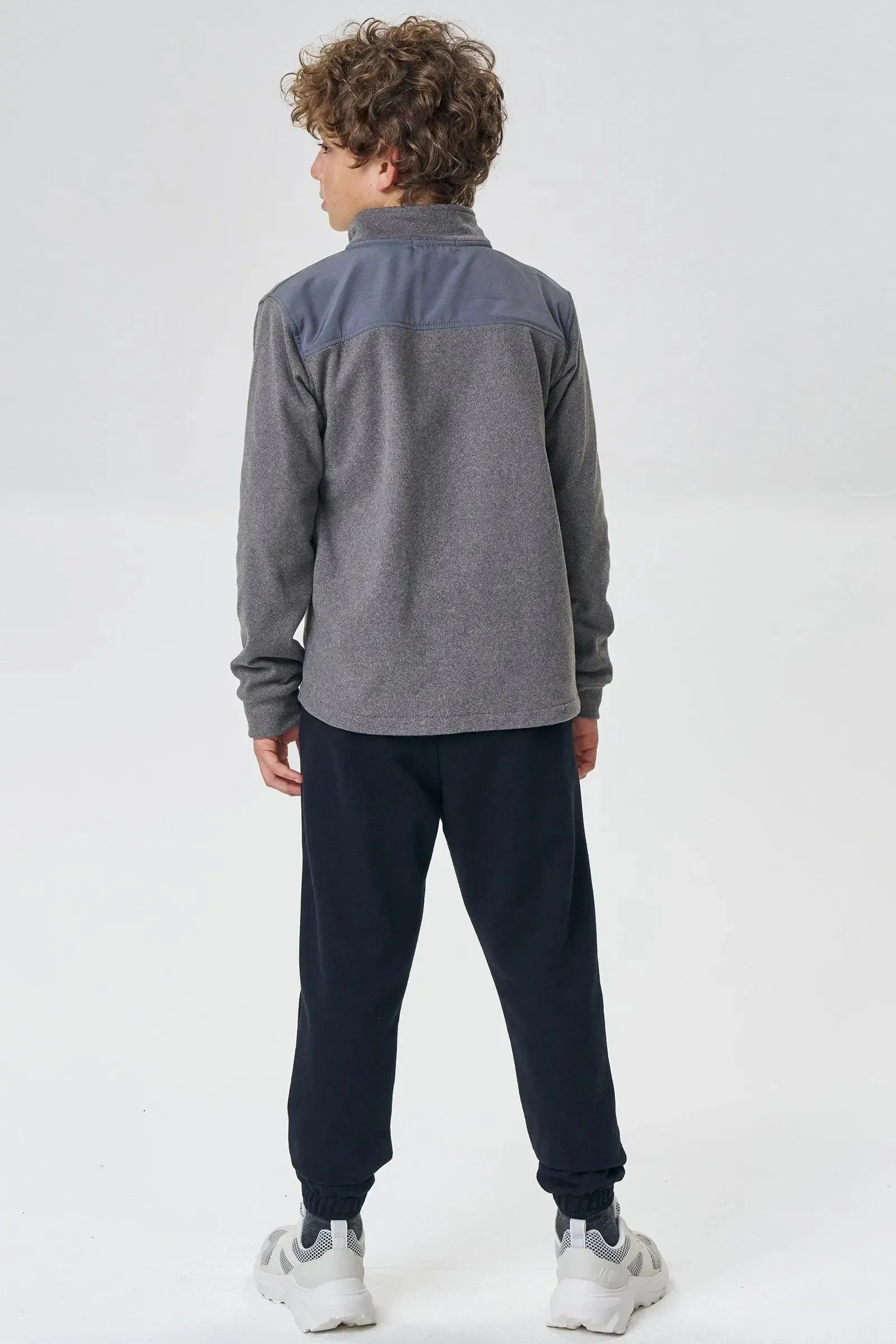 Conjunto de Overshirt em Ultrasoft Melange com Elastano e Calça em Moletom sem Pelúcia 90220 Johnny Fox Teen Menino