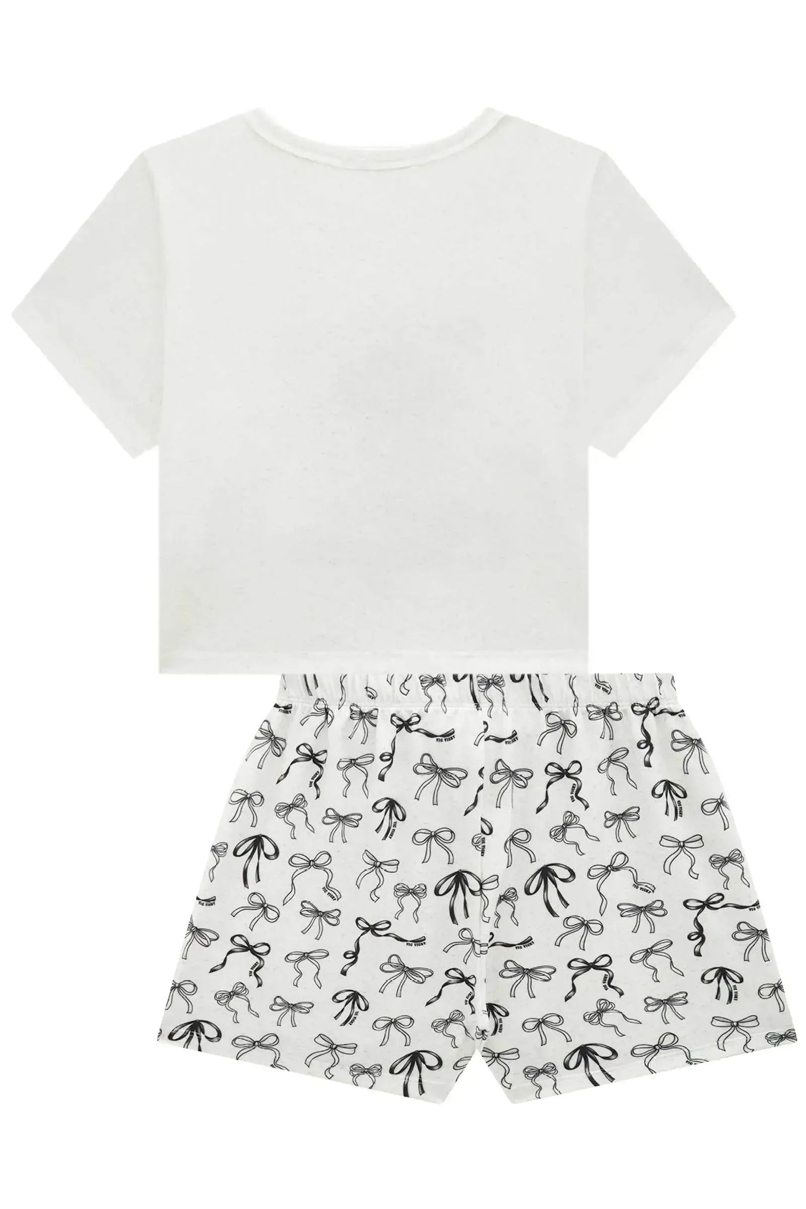 Conjunto de Pijama com Blusa em Malha Fresh e Shorts em Malha Comfy 95077 Vic&Vicky Teen Menina