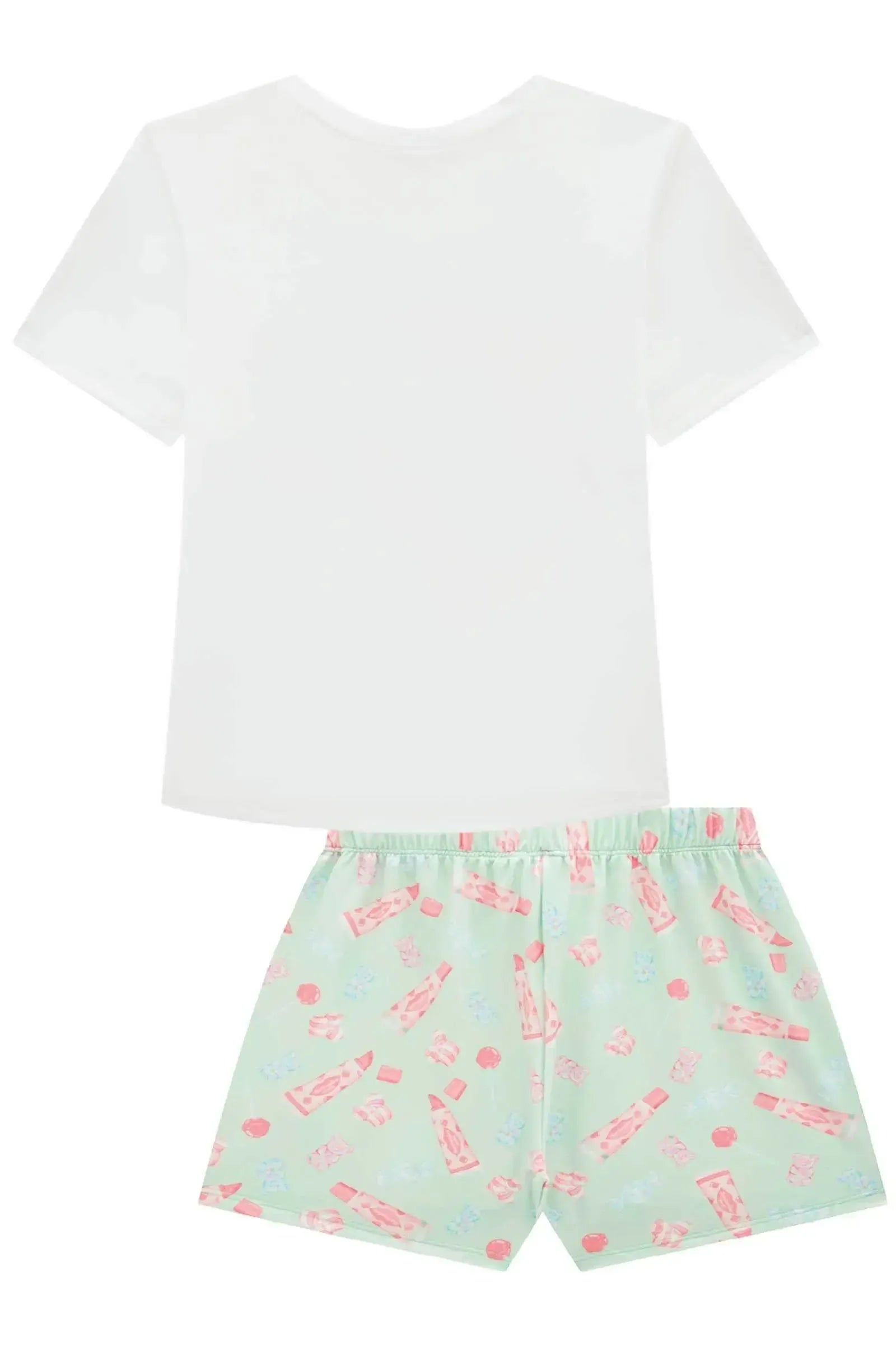 Conjunto de Pijama com Blusa em Malha Fresh e Shorts em Malha Comfy 95083 Vic&Vicky Teen Menina