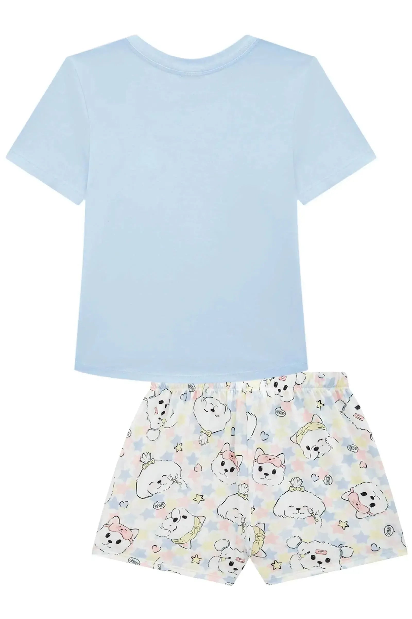Conjunto de Pijama com Blusa em Meia Malha e Shorts em Malha Fresh 95091 Vic&Vicky Teen Menina