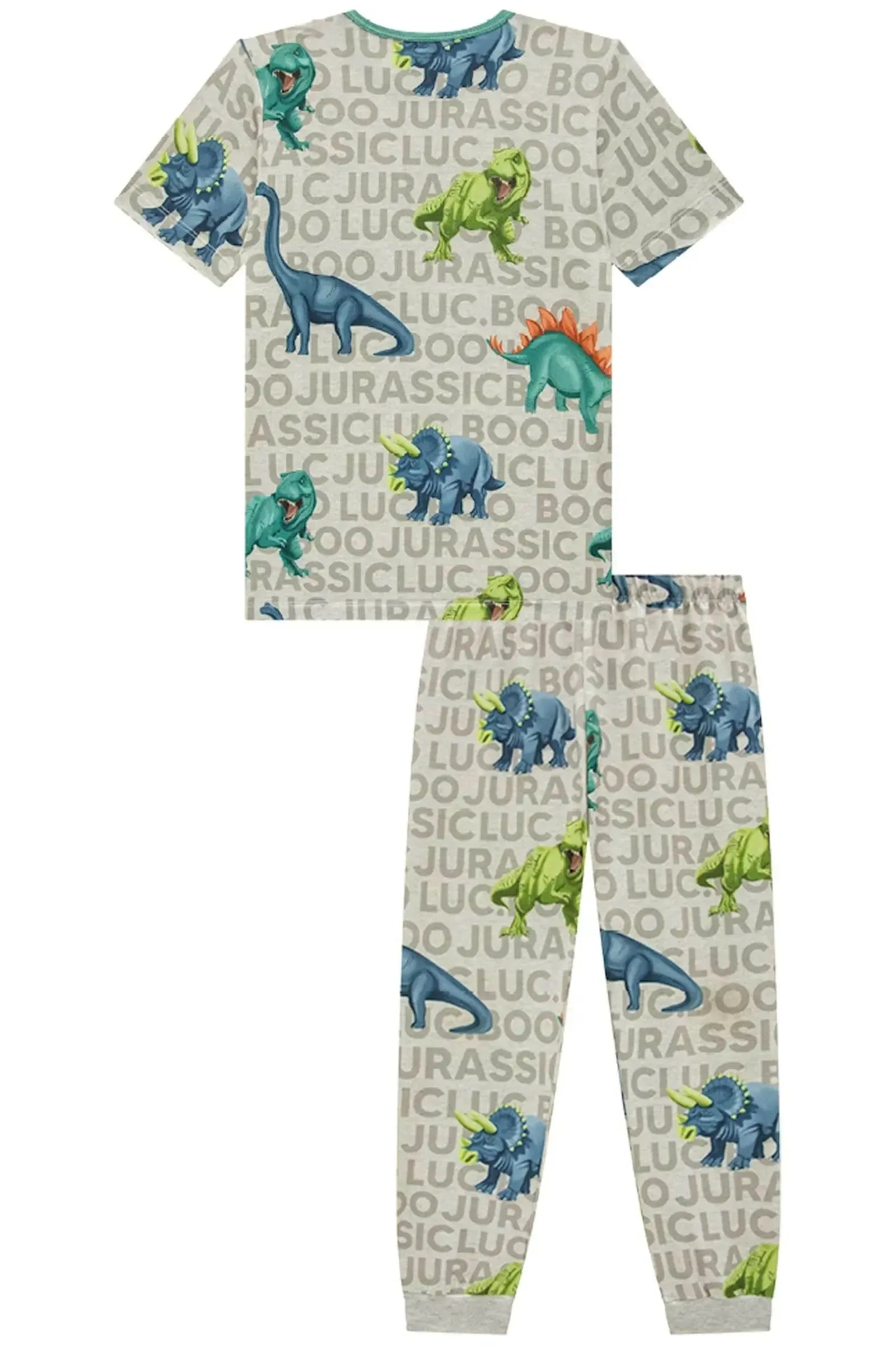 Conjunto de Pijama com Camiseta e Calça em Malha Comfy 85524 LucBoo Infantil Menino