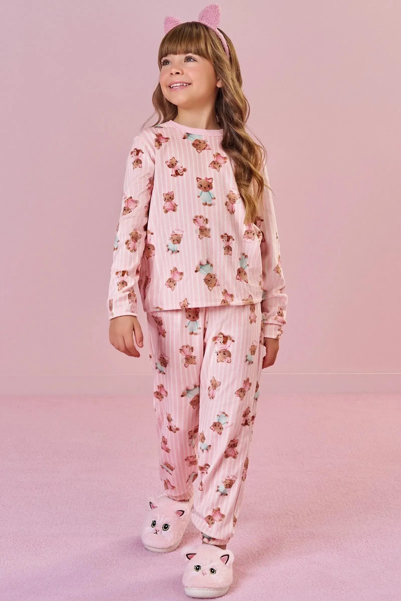 Conjunto de Pijama de Blusão e Calça em Fleece Luxo 89626 Infanti Infantil Menina