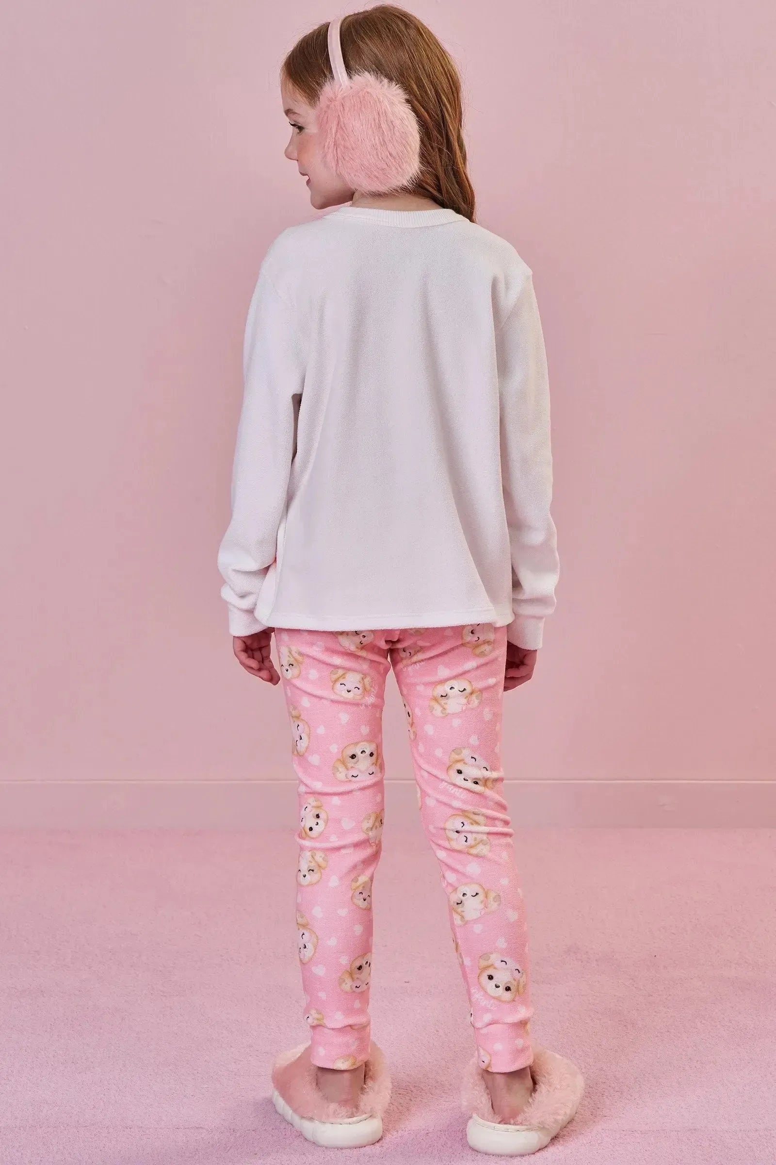 Conjunto de Pijama de Blusão e Calça em Termoskin Peluciado 93171 Infanti Infantil Menina