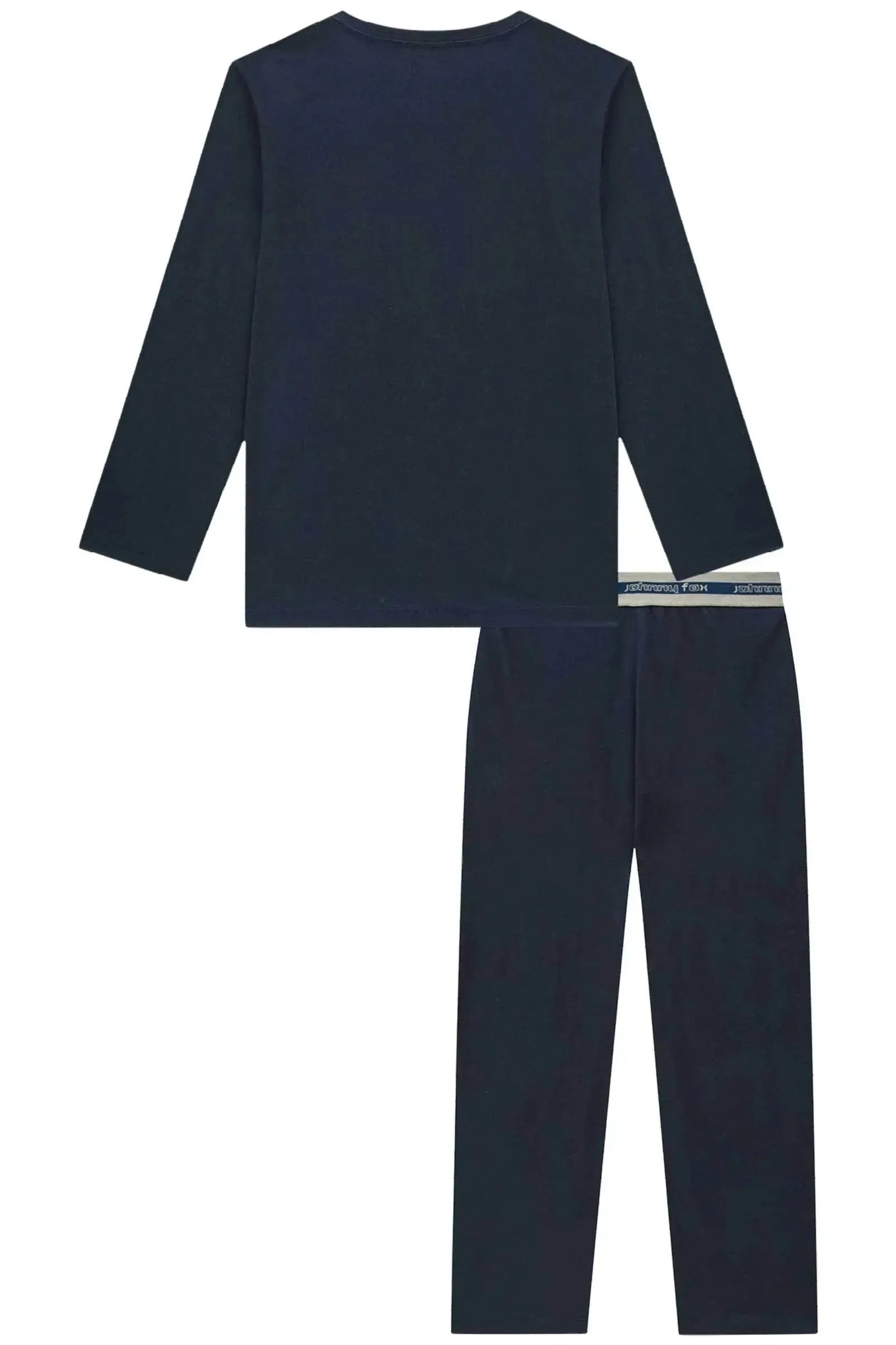 Conjunto de Pijama de Camiseta e Calça Reta em Meia Malha 93400 Johnny Fox Teen Menino