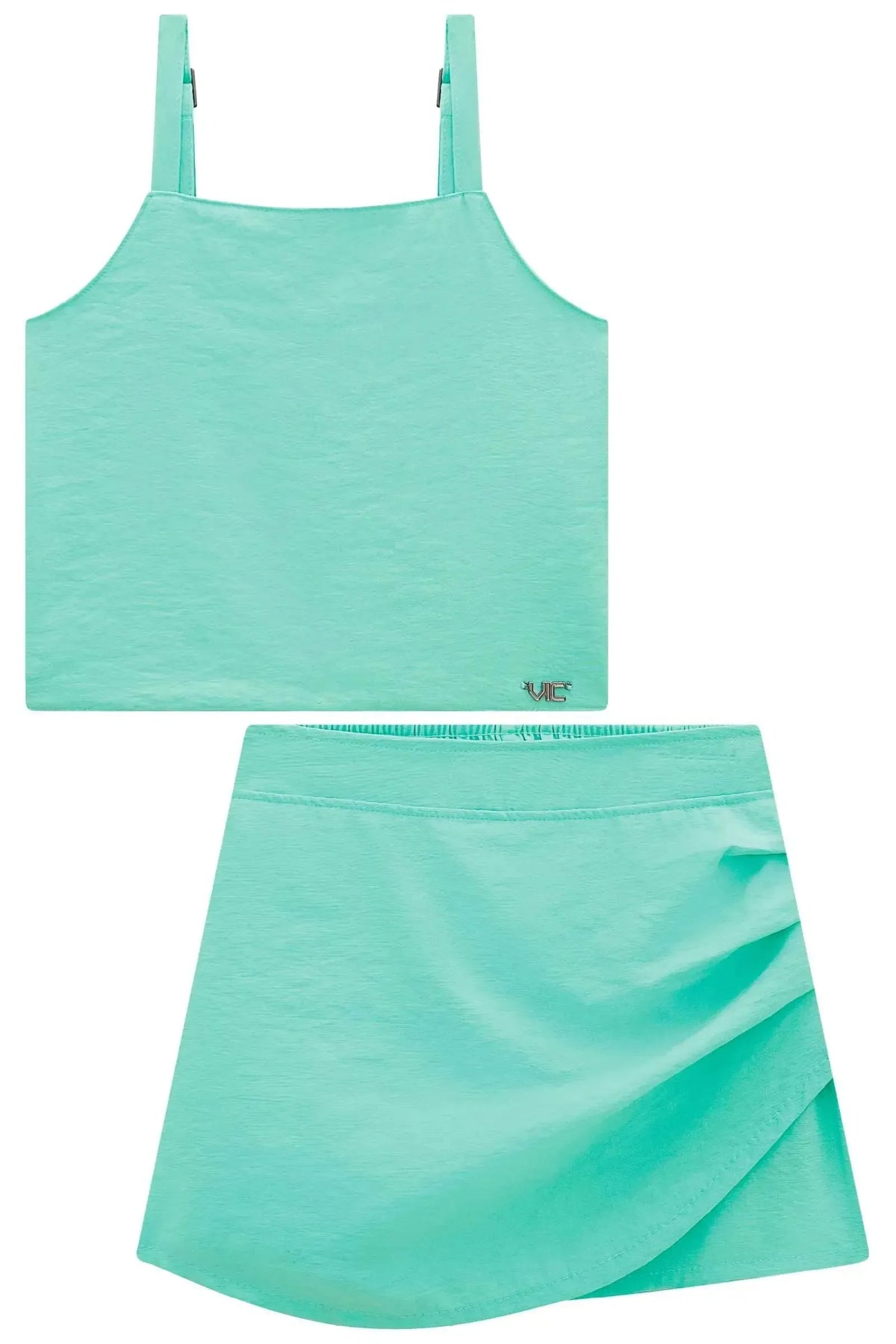 Conjunto de Regata e Short Saia em Alfaiataria Fresh 98211 Vic Teen Menina