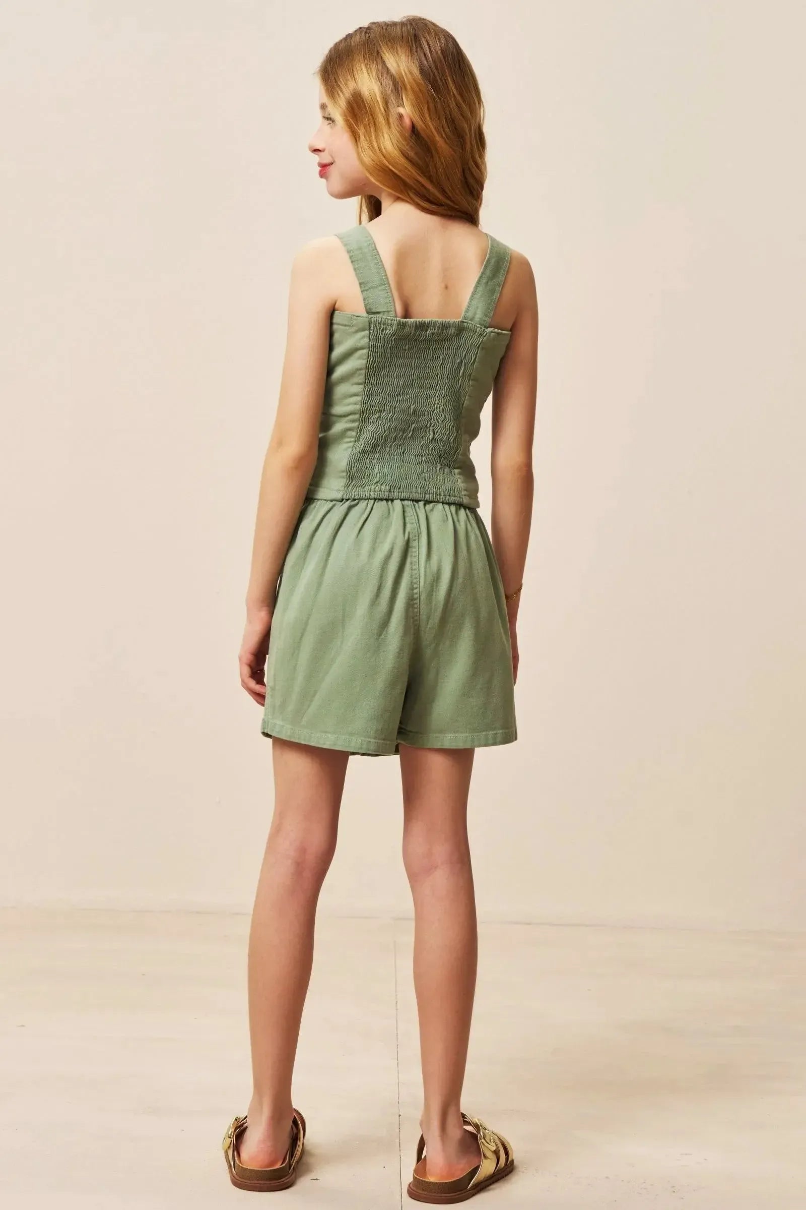 Conjunto de Regata e Short Saia em Sarja com Elastano 96319 Vic&Vicky Teen Menina