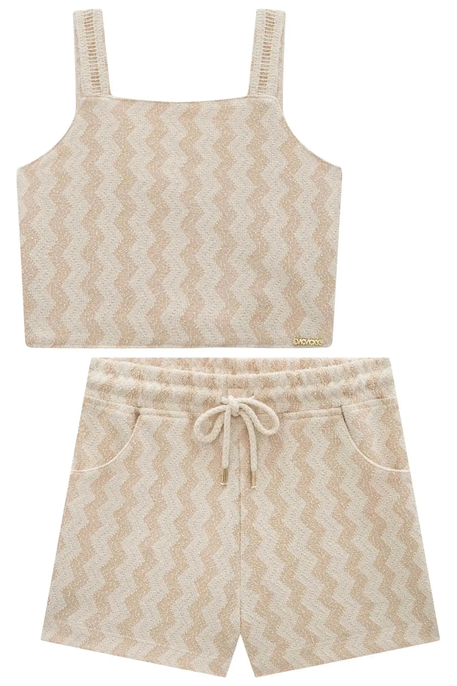 Conjunto de Regata e Shorts em Malha Resort 94407 Vic&Vicky Teen Menina