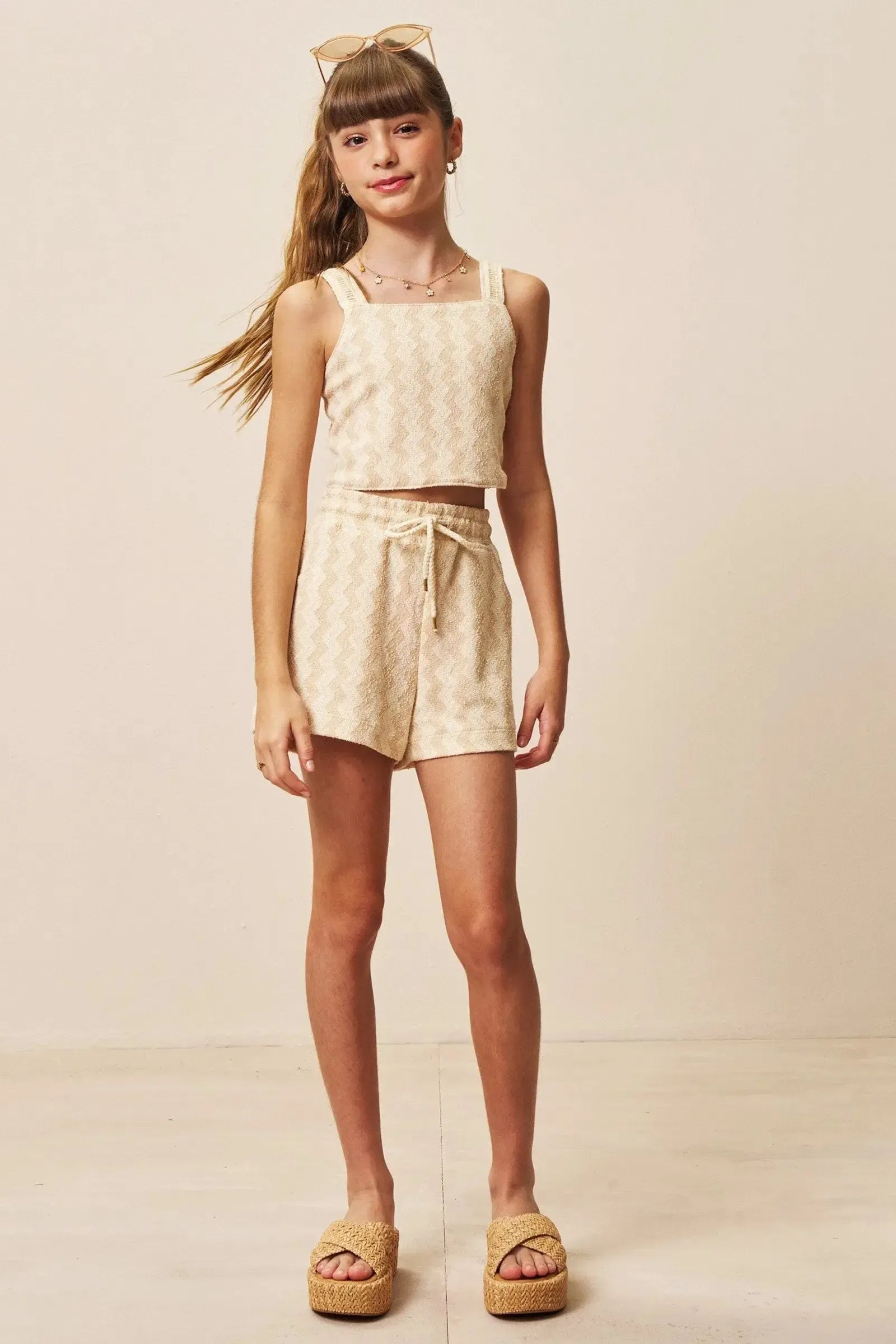 Conjunto de Regata e Shorts em Malha Resort 94407 Vic&Vicky Teen Menina