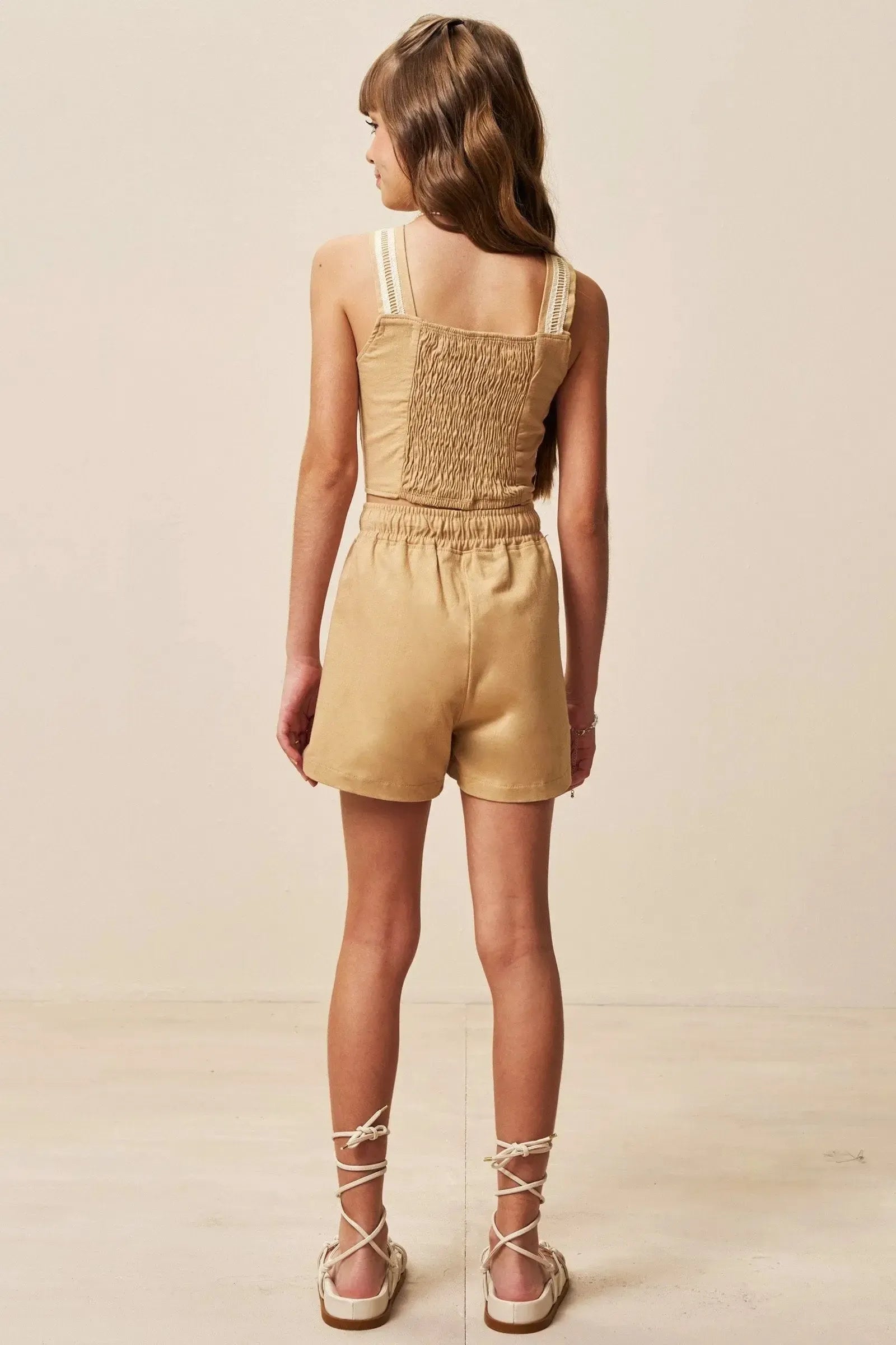 Conjunto de Regata e Shorts em Sarja com Elastano 94965 Vic&Vicky Teen Menina