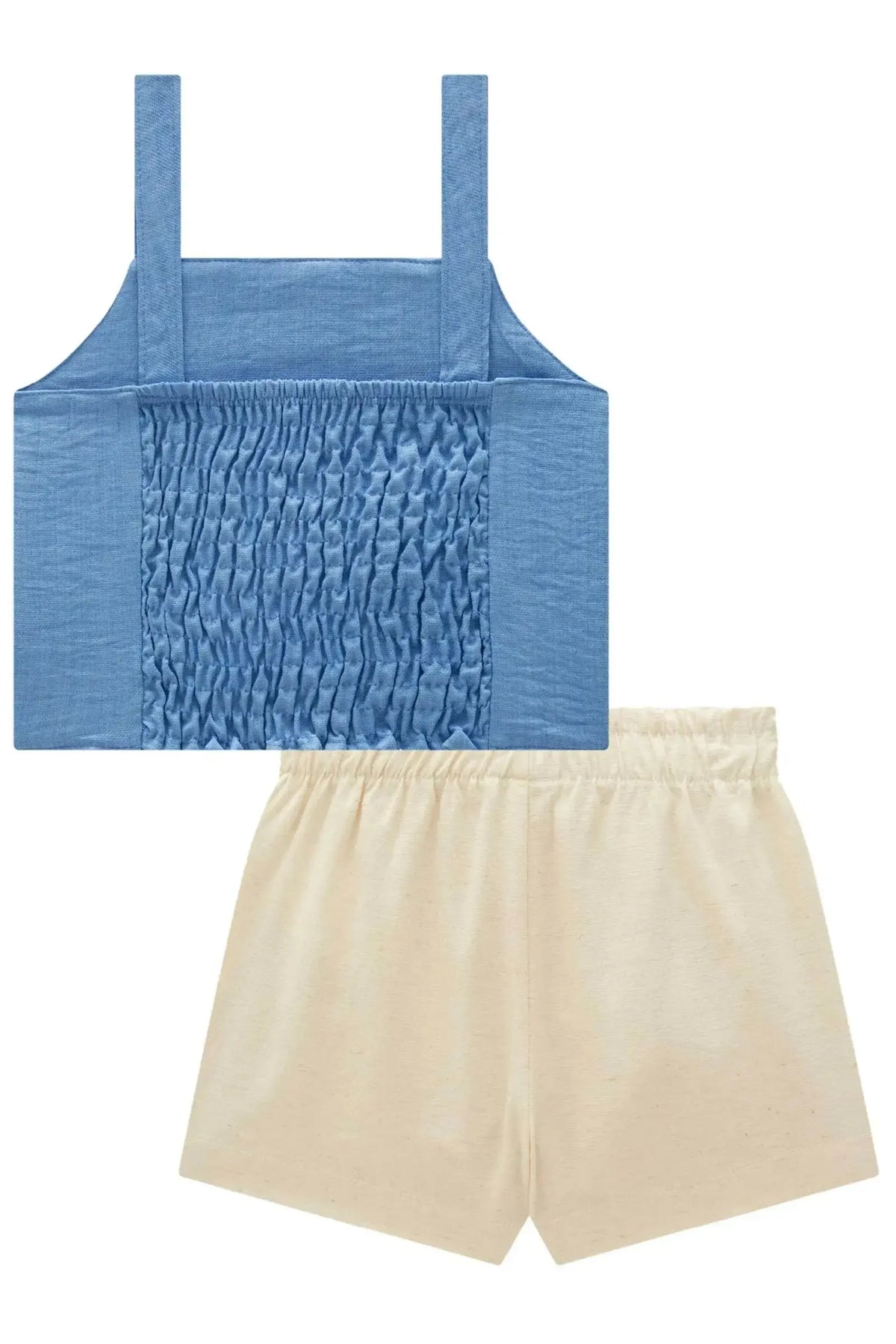 Conjunto de Regata em Alfaiataria Linen e Short Saia em Linho Santorini com Elastano 99589 Kukiê Infantil Menina