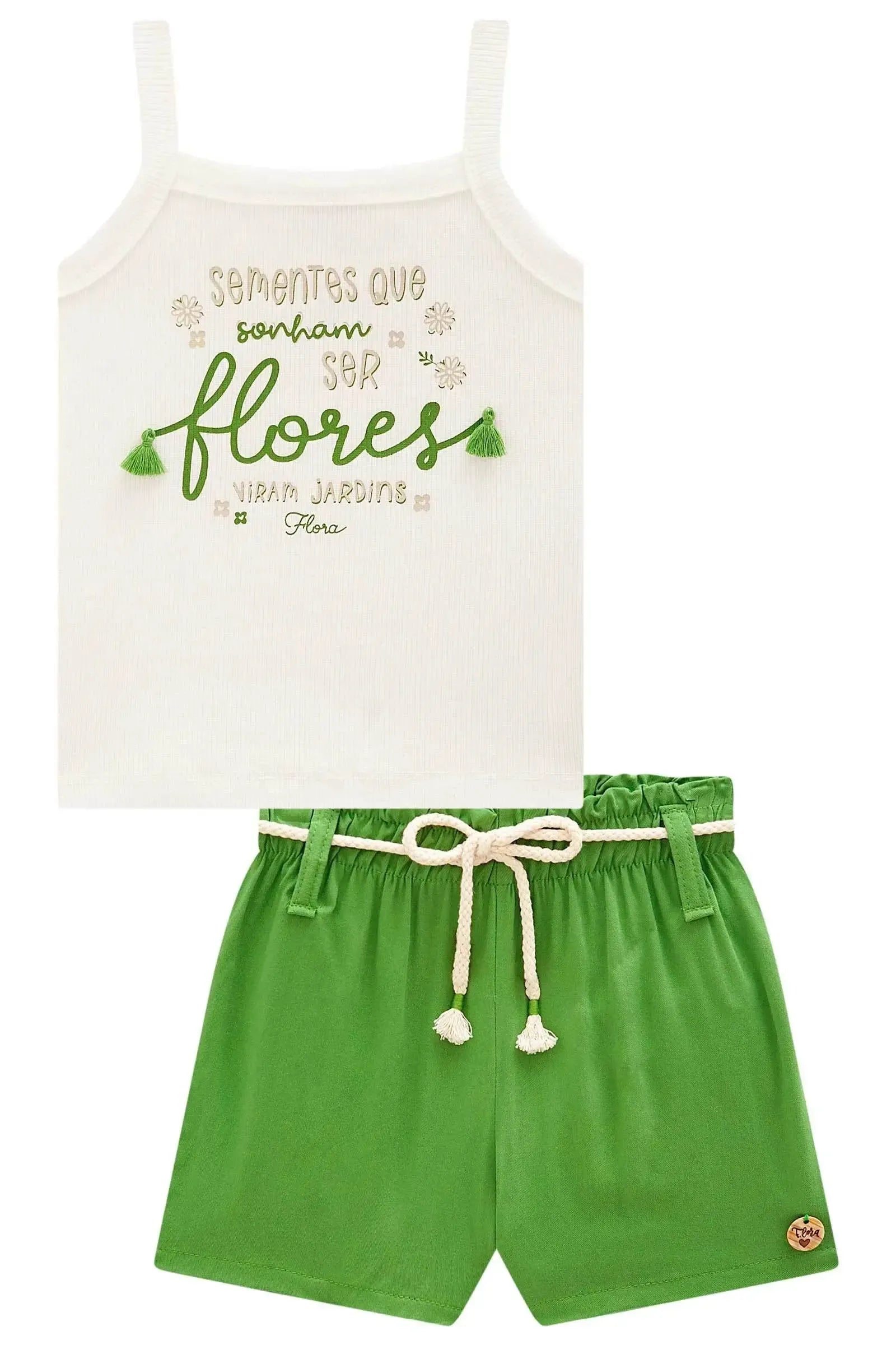 Conjunto de Regata em Canelado Liz com Shorts em Viscose 98125 Infanti Infantil Menina
