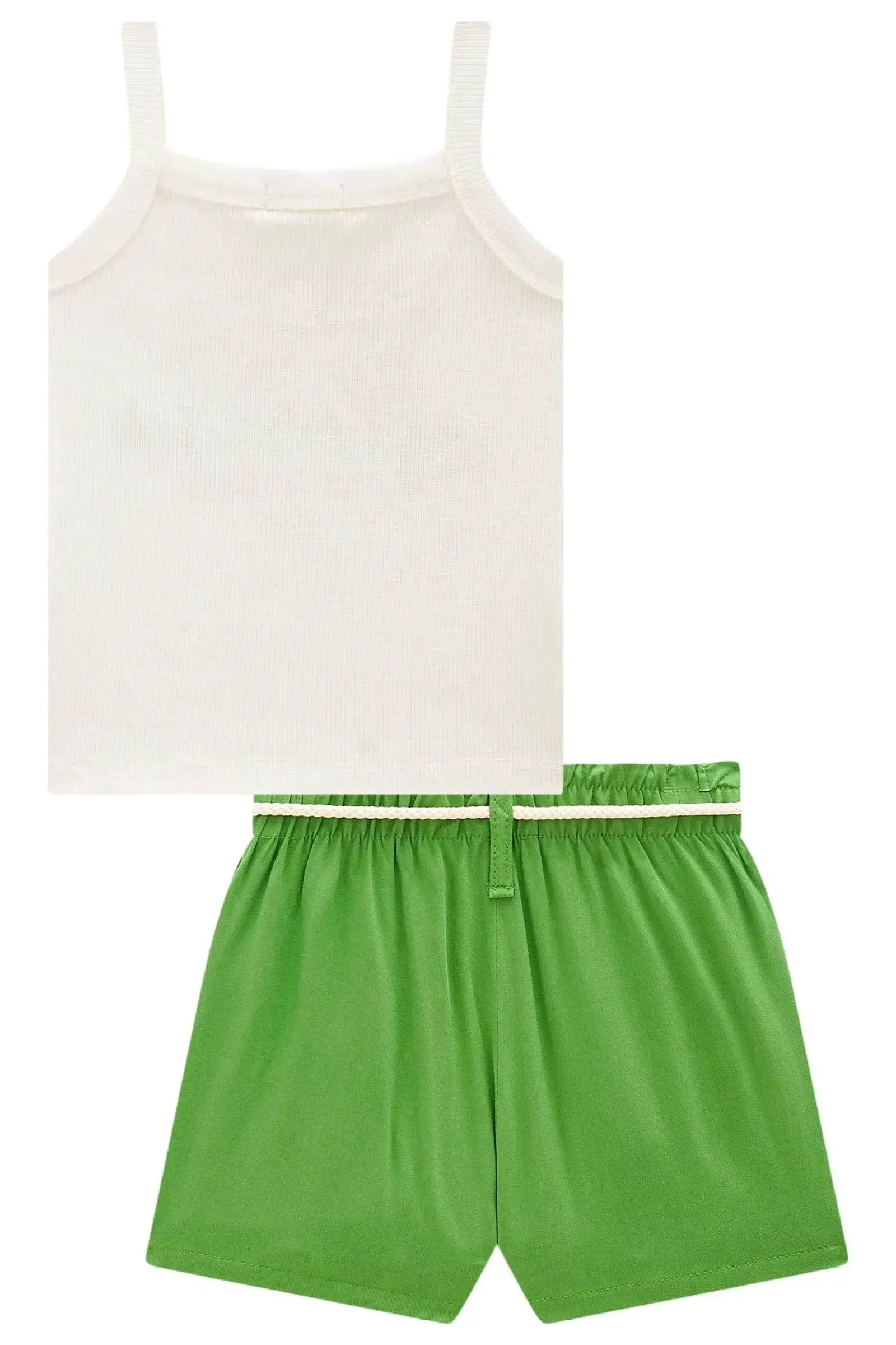 Conjunto de Regata em Canelado Liz com Shorts em Viscose 98125 Infanti Infantil Menina
