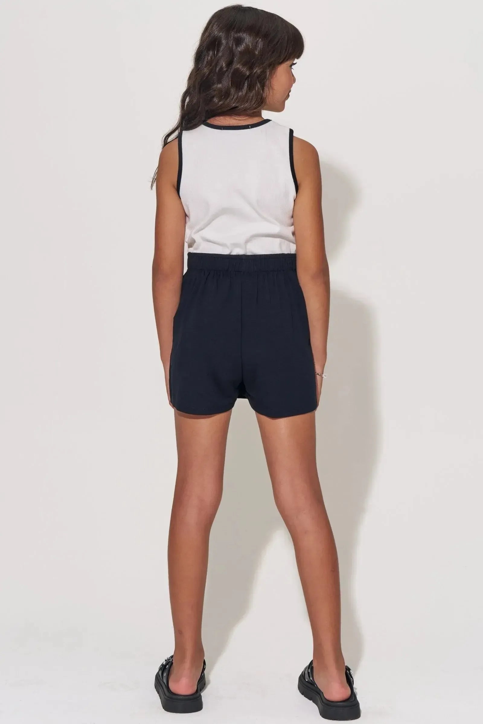 Conjunto de Regata em Canelado Liz e Short Saia em Molevisco 95911 Lilimoon Teen Menina