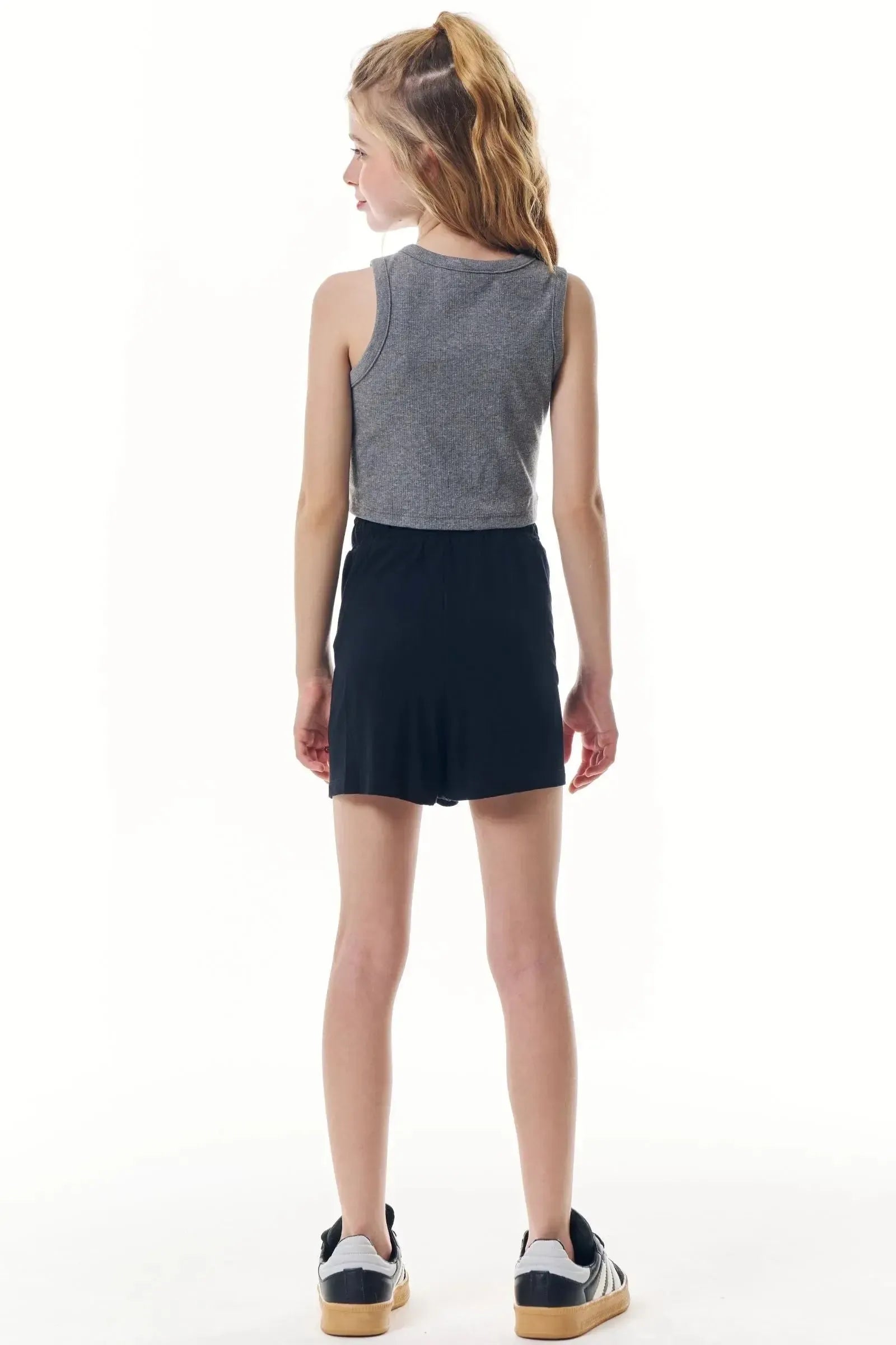 Conjunto de Regata em Canelado Liz e Short Saia em Molevisco 95961 Vic&Vicky Teen Menina