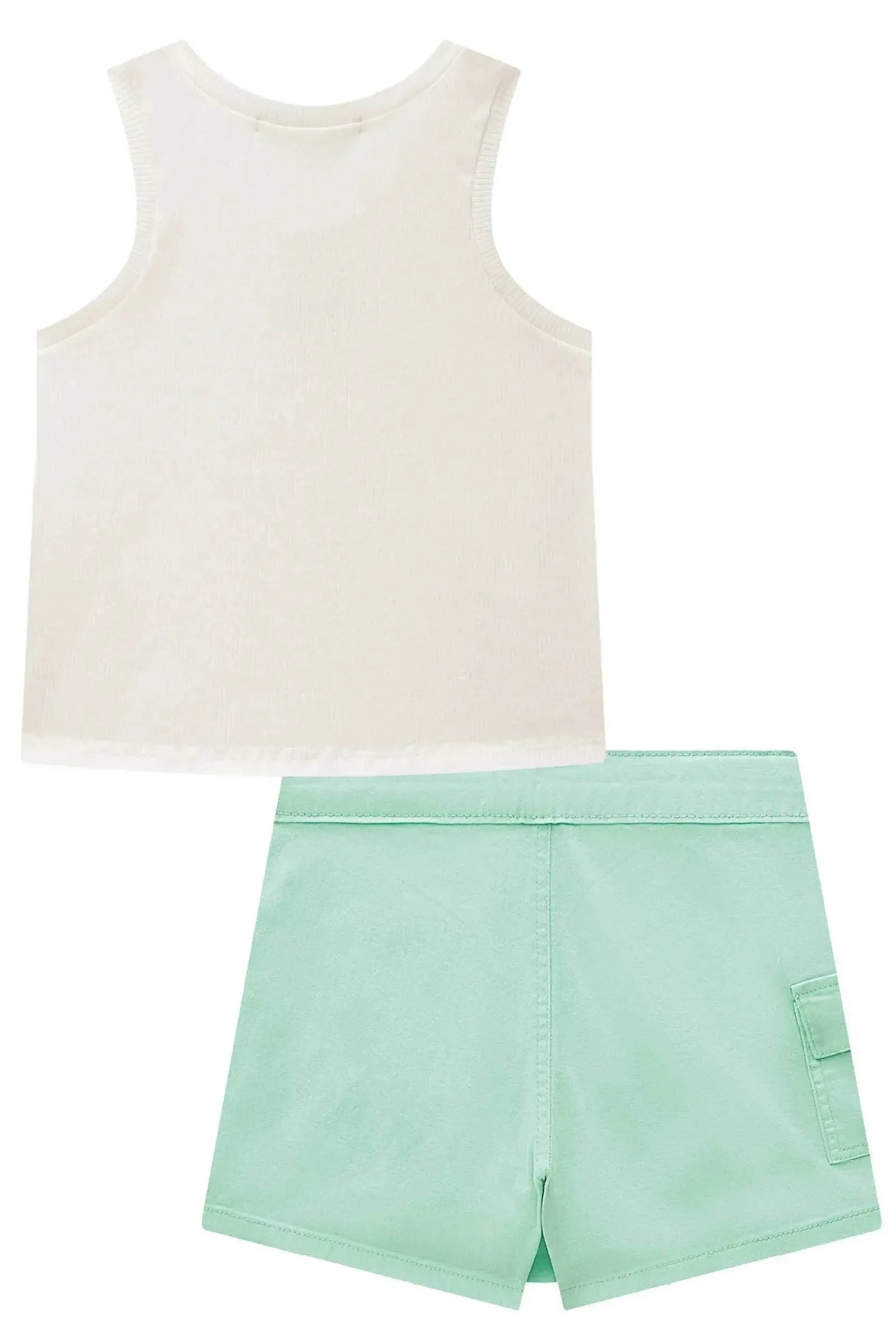 Conjunto de Regata em Canelado Liz e Short Saia em Sarja com Elastano 98812 Lilimoon Teen Menina