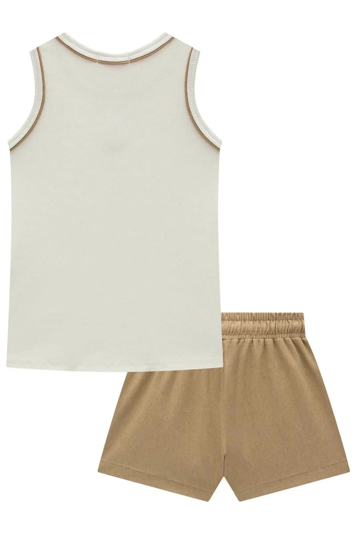 Conjunto de Regata em Canelado Liz e Shorts em Cotton Jeans 98510 Vic Teen Menina