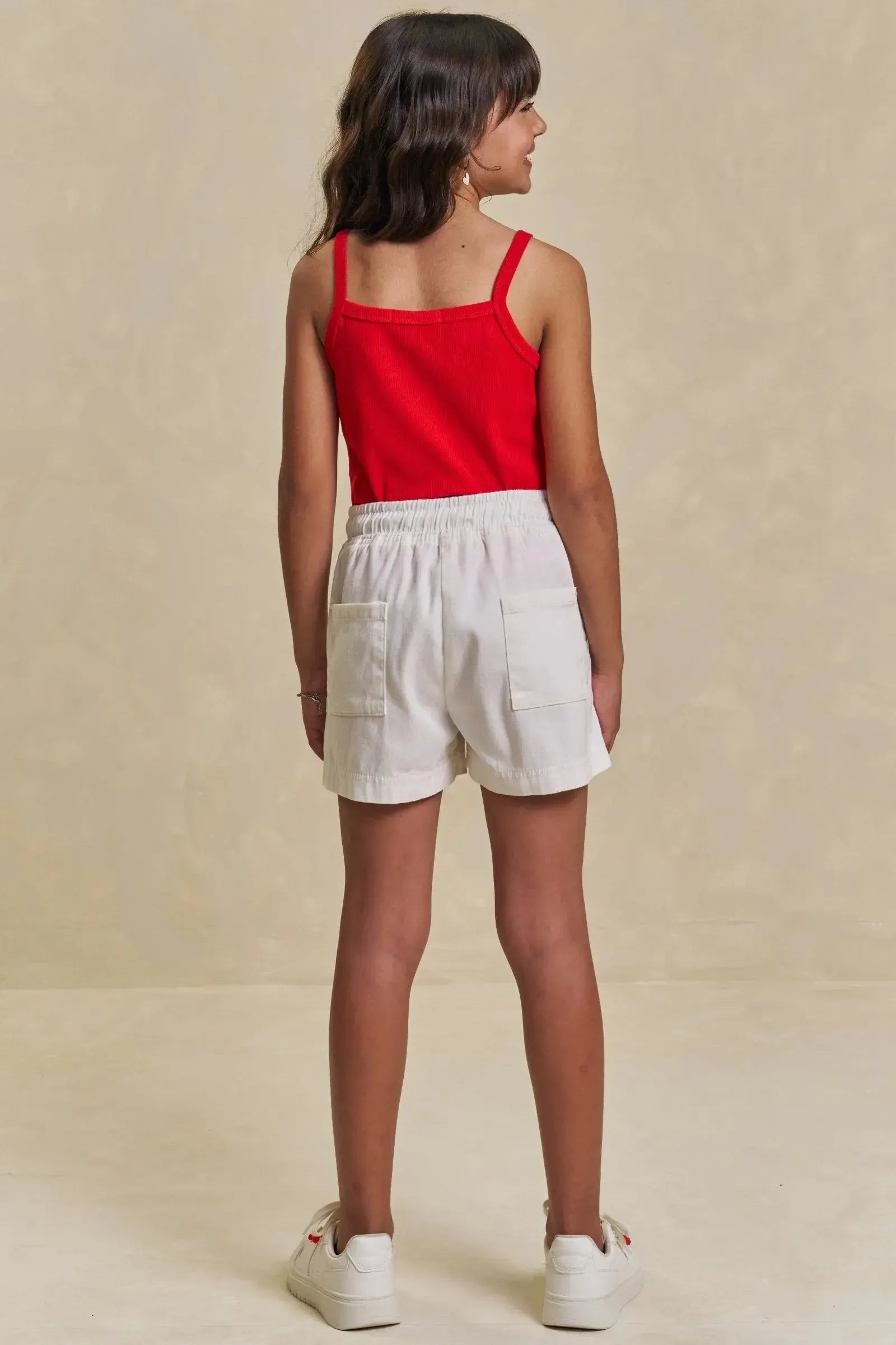 Conjunto de Regata em Canelado Liz e Shorts em Sarja com Elastano 95859 Lilimoon Teen Menina