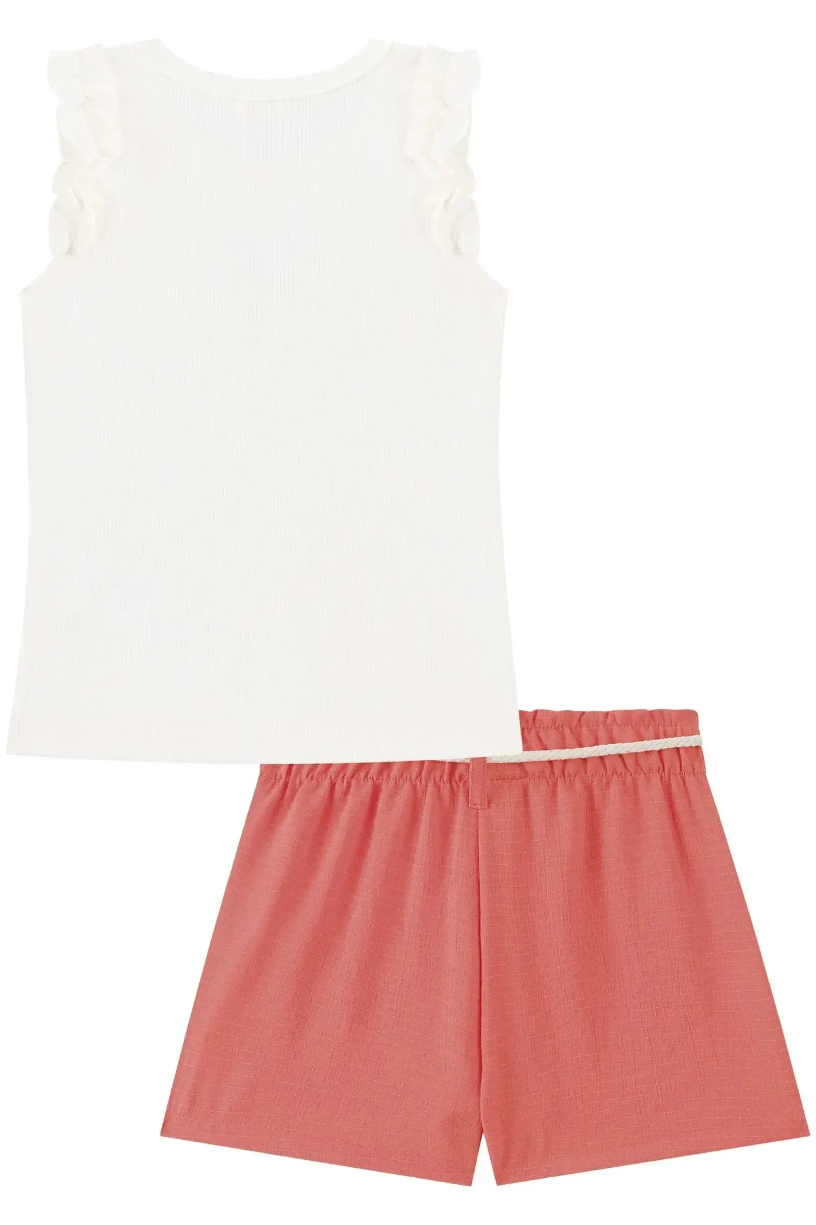Conjunto de Regata em Canelado Liz e Shorts em Tecido Air Flow 92997 Kukiê Infantil Menina