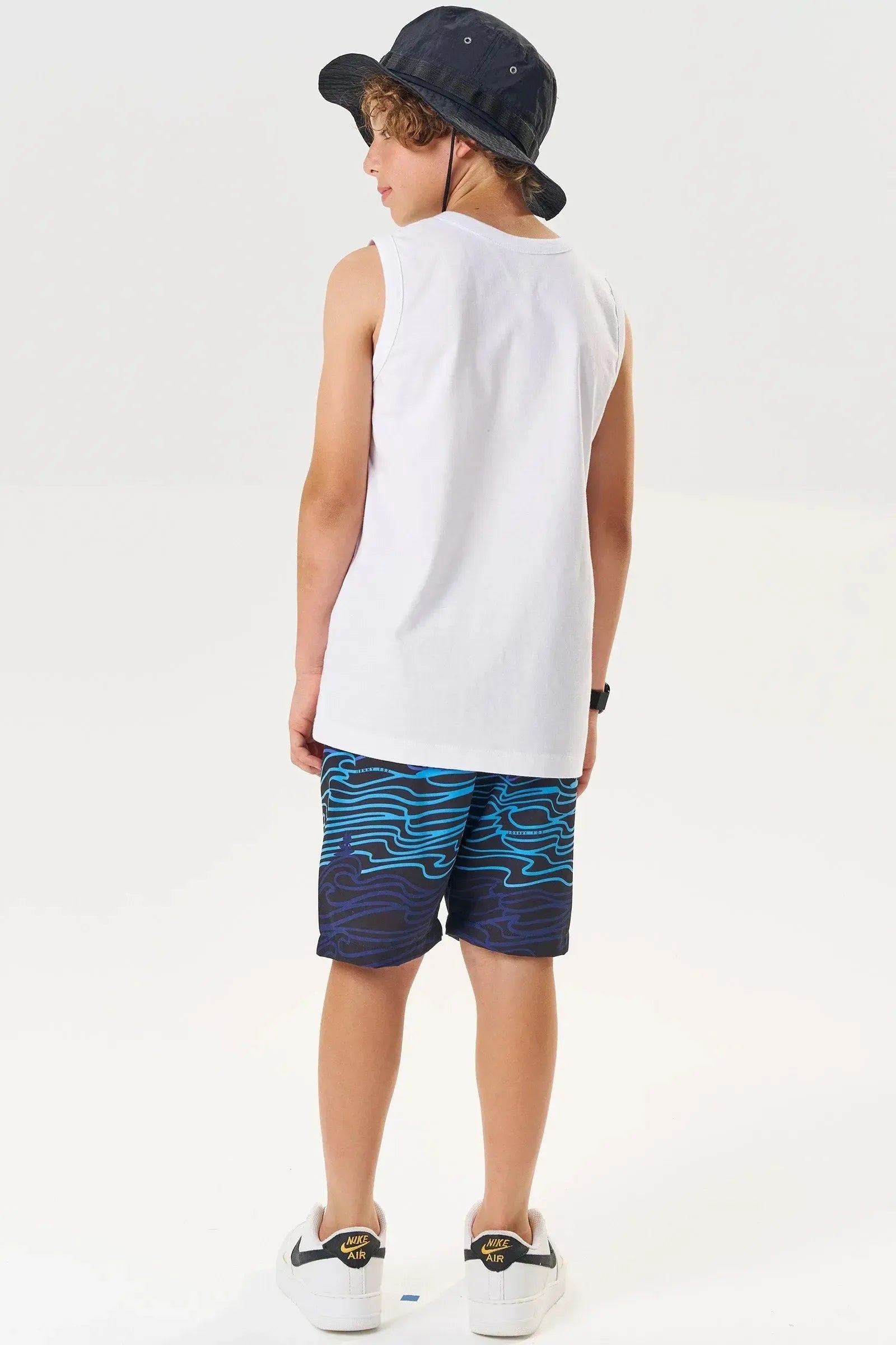 Conjunto de Regata em Meia Malha e Bermuda em Nylon Ergonomic com Elastano 83811 Johnny Fox Teen Menino