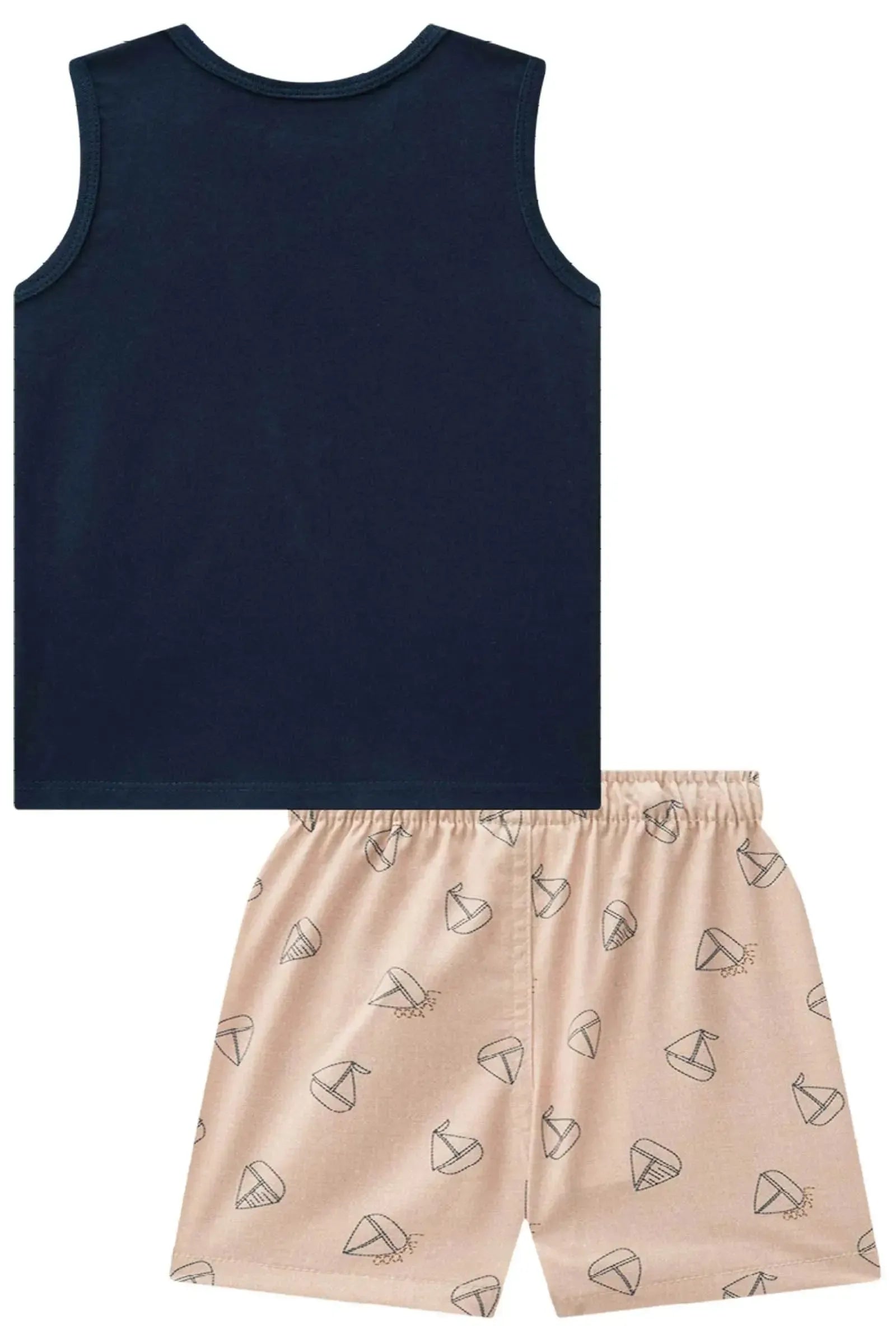 Conjunto de Regata em Meia Malha e Bermuda em Nylon Ergonomic com Elastano 85951 LucBoo Bebê Menino