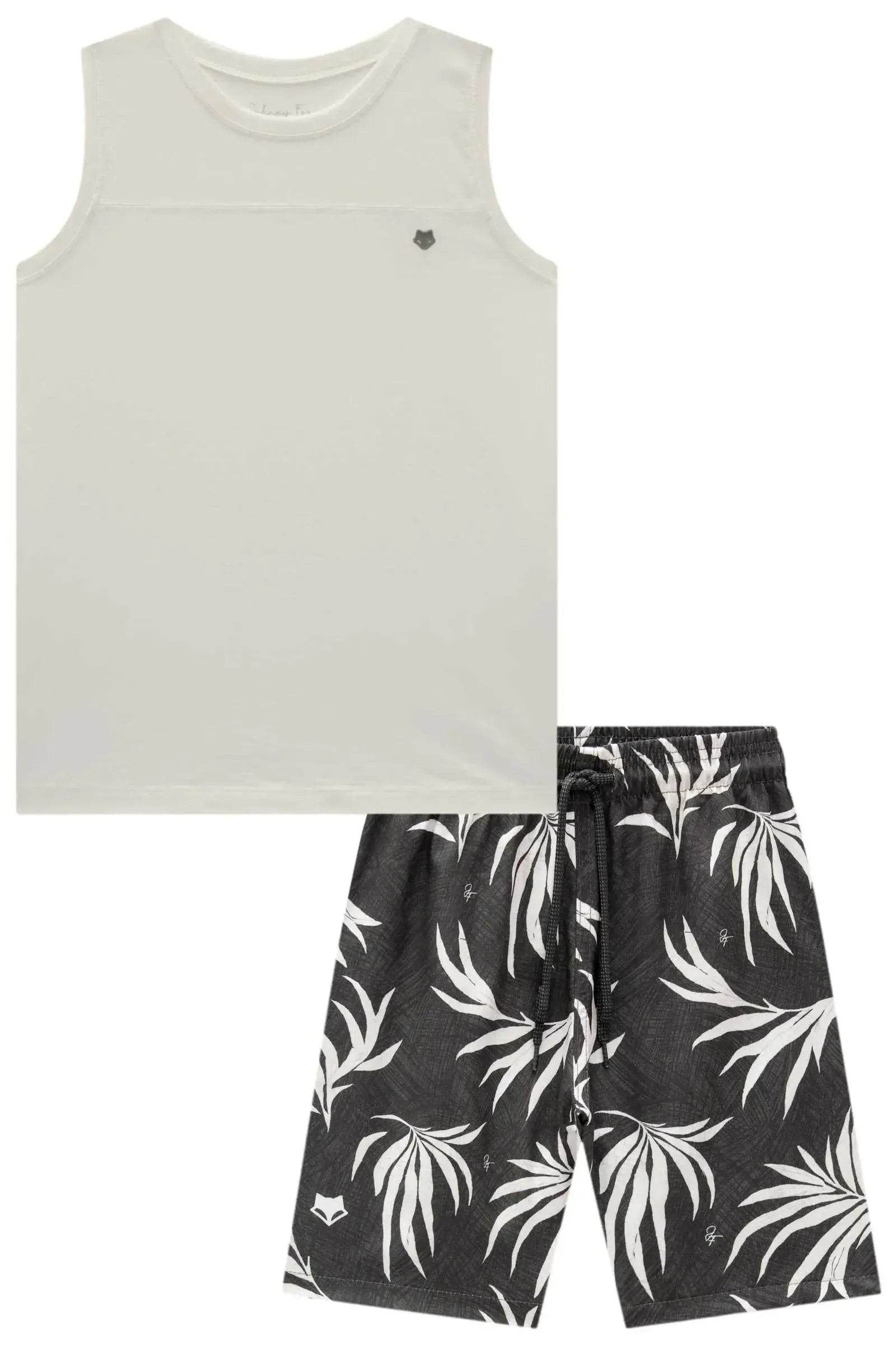 Conjunto de Regata em Meia Malha e Bermuda em Nylon Ergonomic com Elastano 96715 Johnny Fox Teen Menino