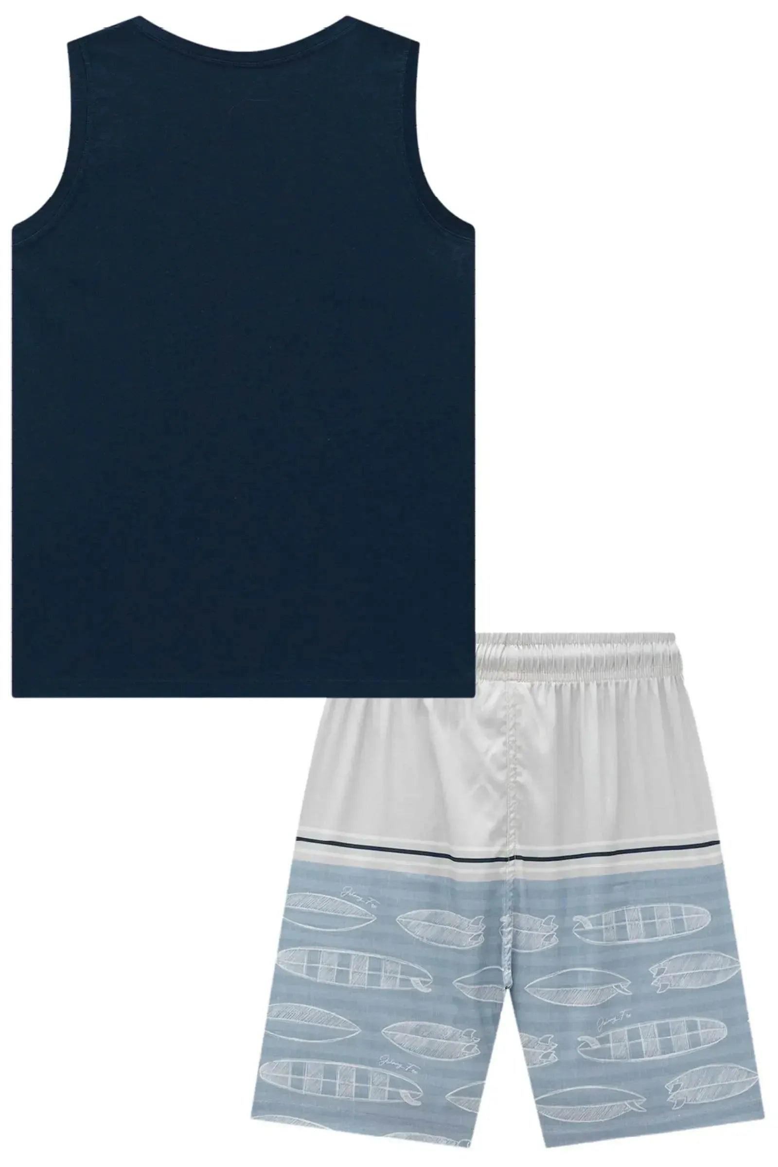 Conjunto de Regata em Meia Malha e Bermuda em Nylon Ergonomic com Elastano 96718 Johnny Fox Teen Menino