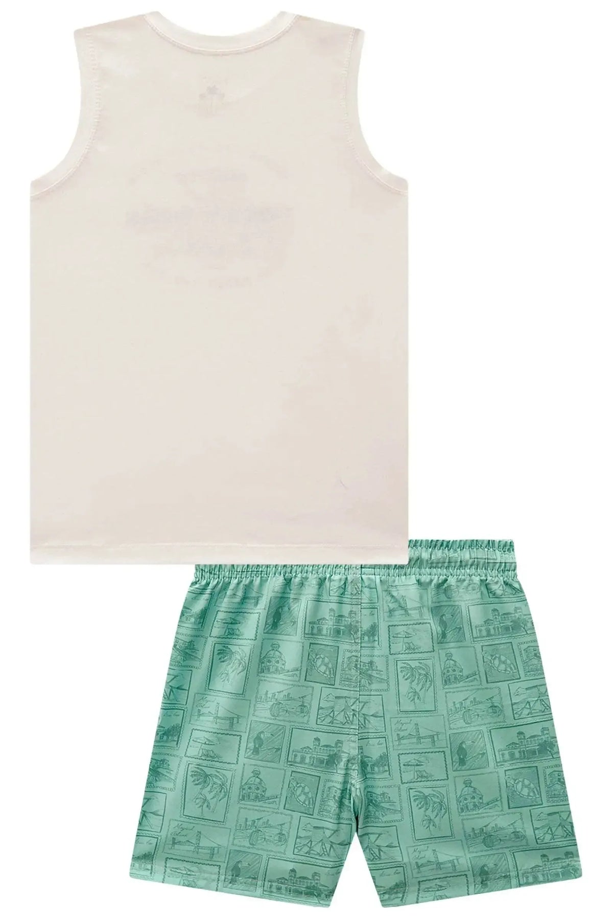Conjunto de Regata em Meia Malha e Bermuda em Nylon Ergonomic com Elastano 99011 LucBoo Infantil Menino