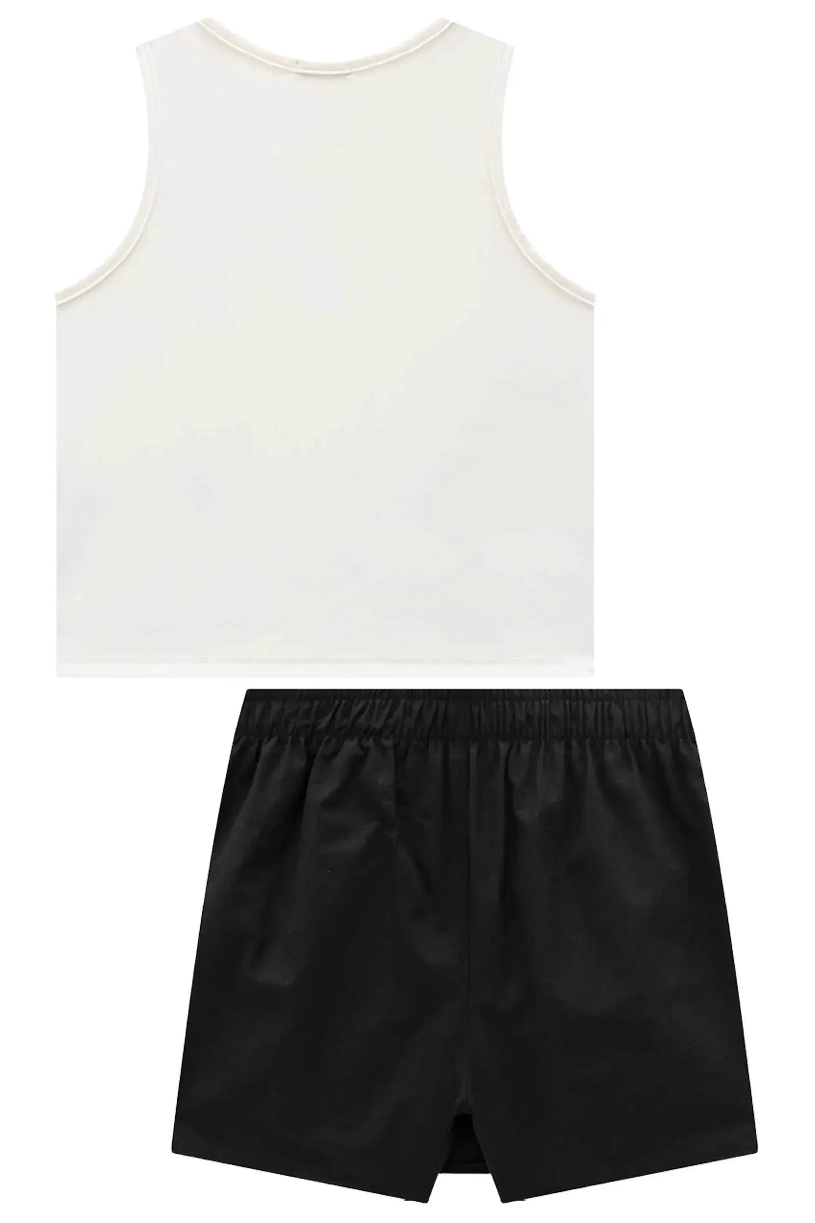 Conjunto de Regata em Poliamida e Short Saia em Alfaiataria 92683 Vic&Vicky Teen Menina