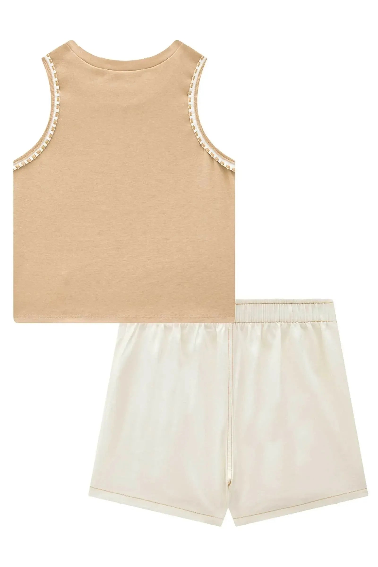 Conjunto de Regata em Ribana 1x1 e Short Saia em Sarja com Elastano 95507 Lilimoon Teen Menina