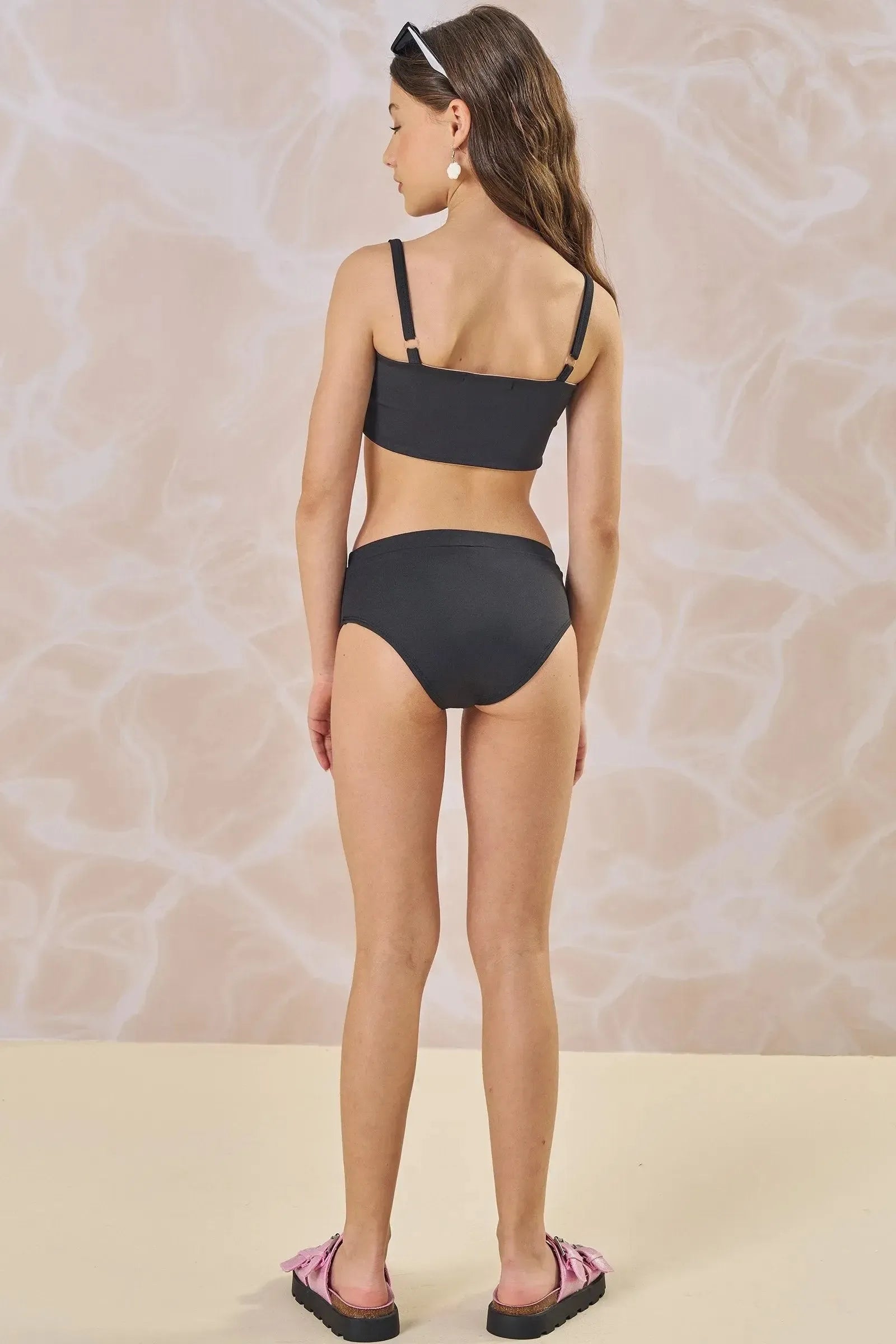 Conjunto de Top com Calcinha Tradicional em Malha UV Dry 50+ 85052 Lilimoon Teen Menina