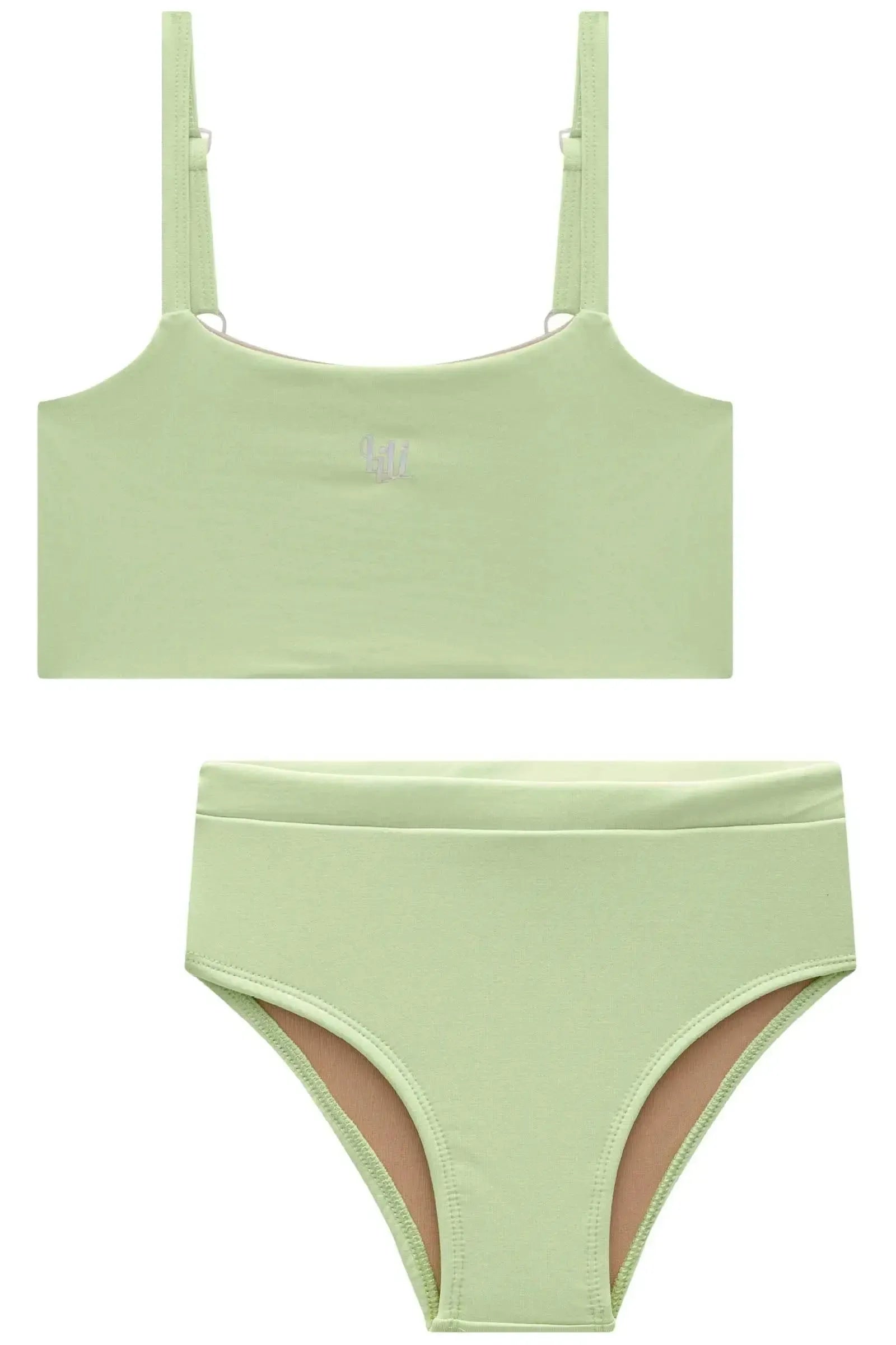 Conjunto de Top com Calcinha Tradicional em Malha UV Dry 50+ 85052 Lilimoon Teen Menina
