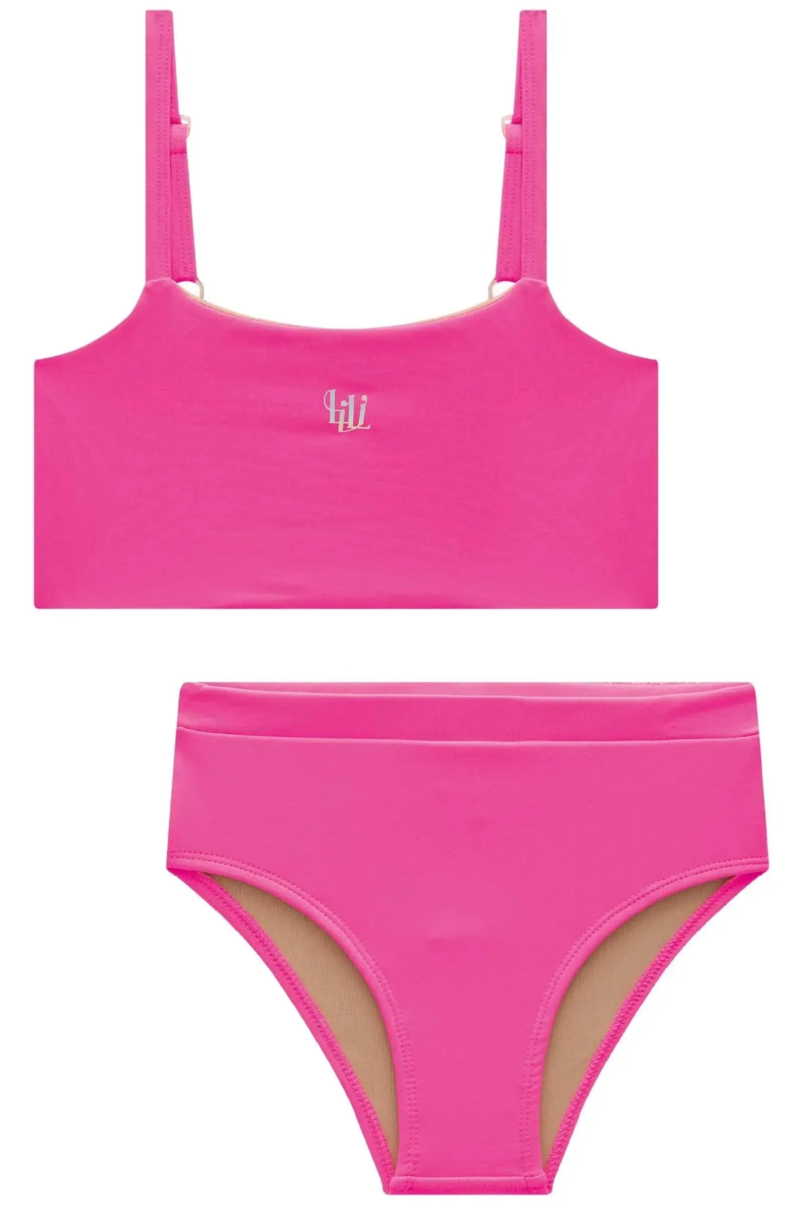 Conjunto de Top com Calcinha Tradicional em Malha UV Dry 50+ 85052 Lilimoon Teen Menina
