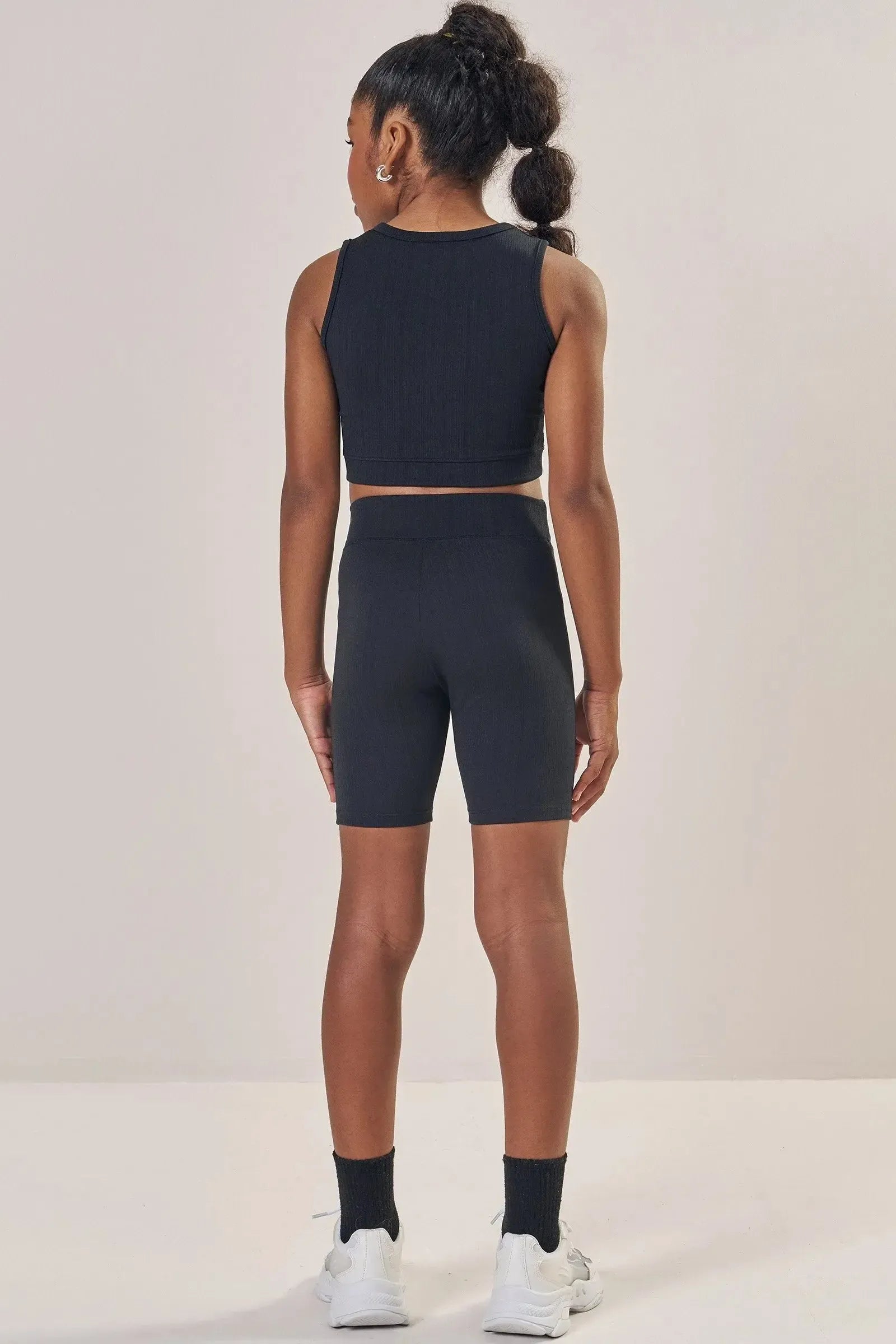 Conjunto de Top Cropped e Bermuda Biker em Malha Jacquard UV Dry 50+ 85312 Lilimoon Teen Menina