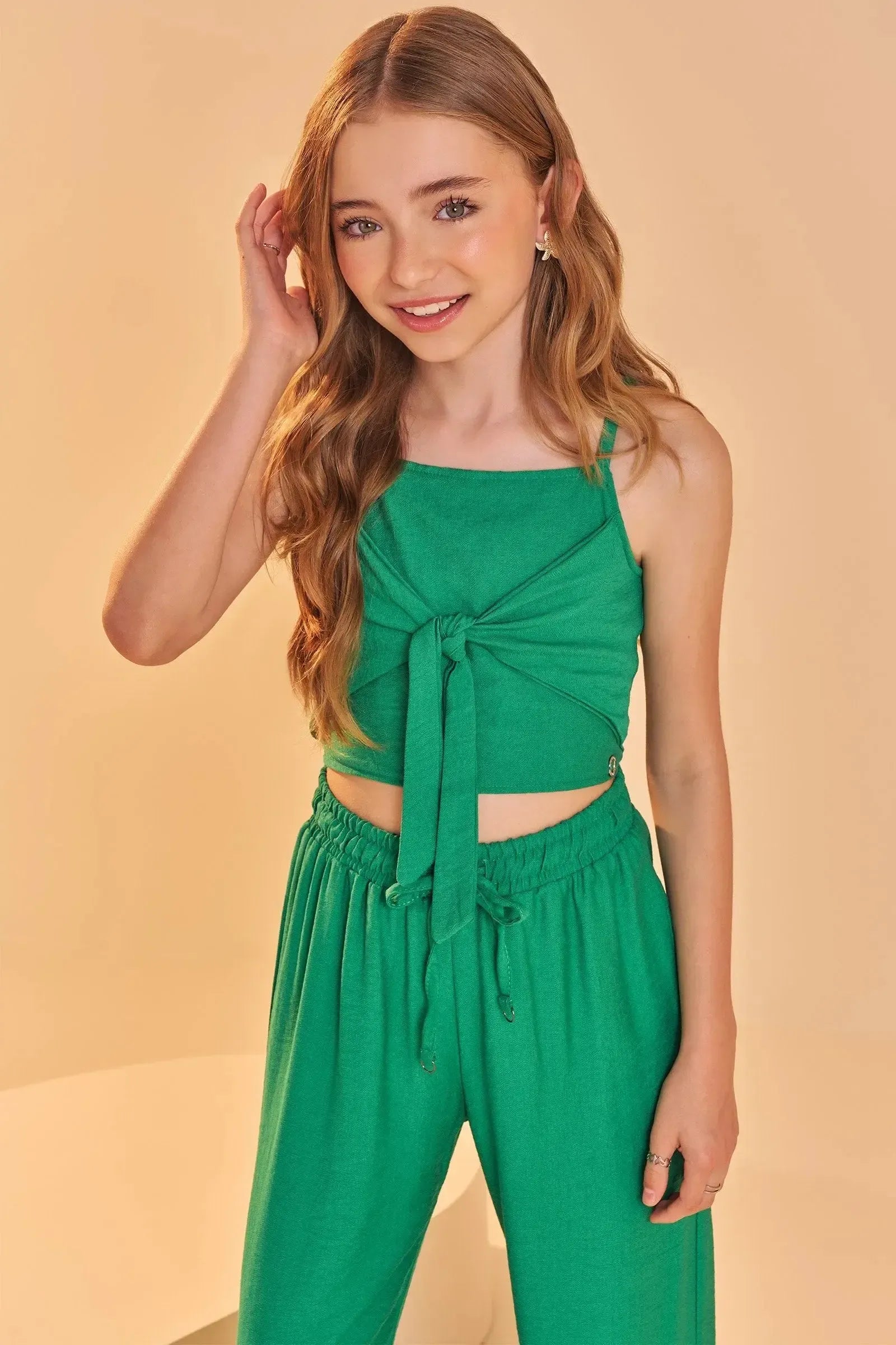 Conjunto de Top Cropped e Calça em Viscose Turim 85404 Lilimoon Teen Menina