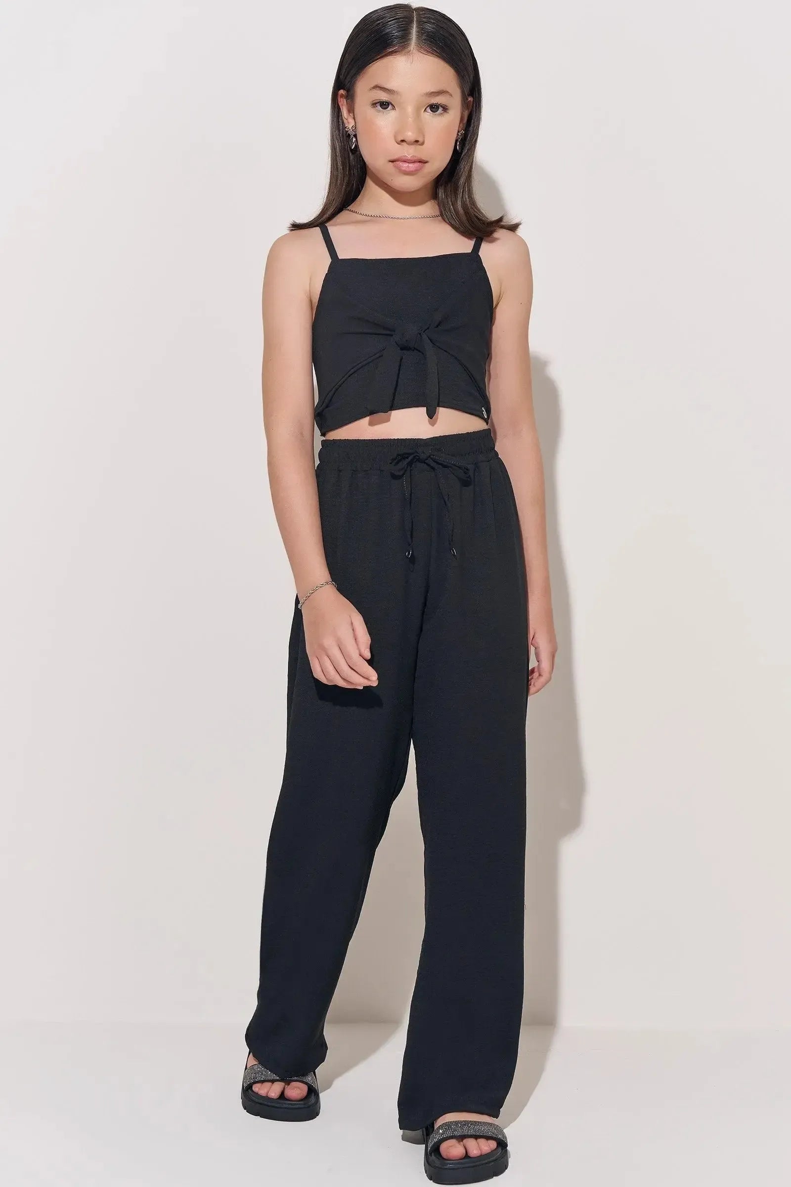 Conjunto de Top Cropped e Calça em Viscose Turim 85404 Lilimoon Teen Menina