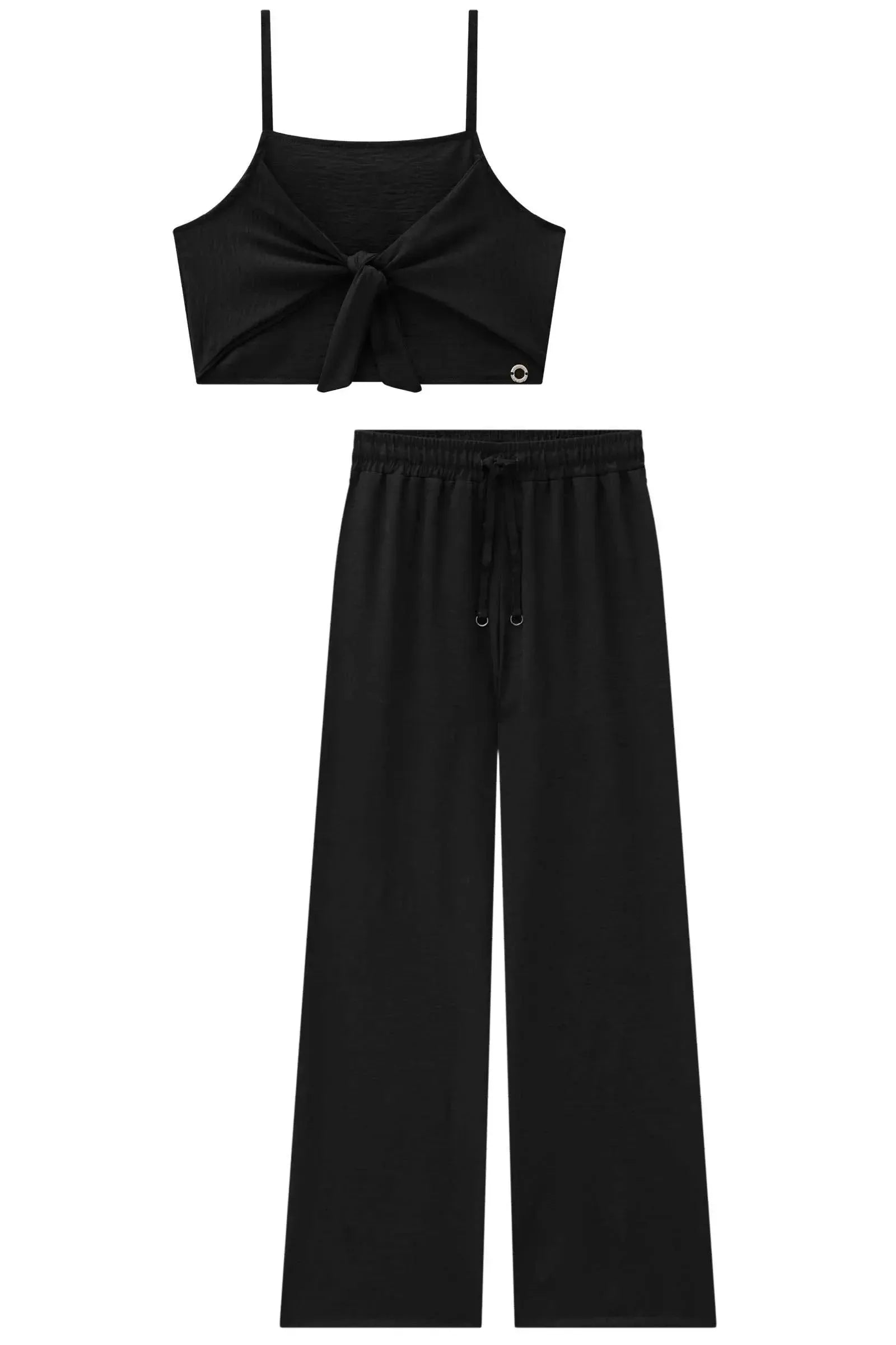 Conjunto de Top Cropped e Calça em Viscose Turim 85404 Lilimoon Teen Menina