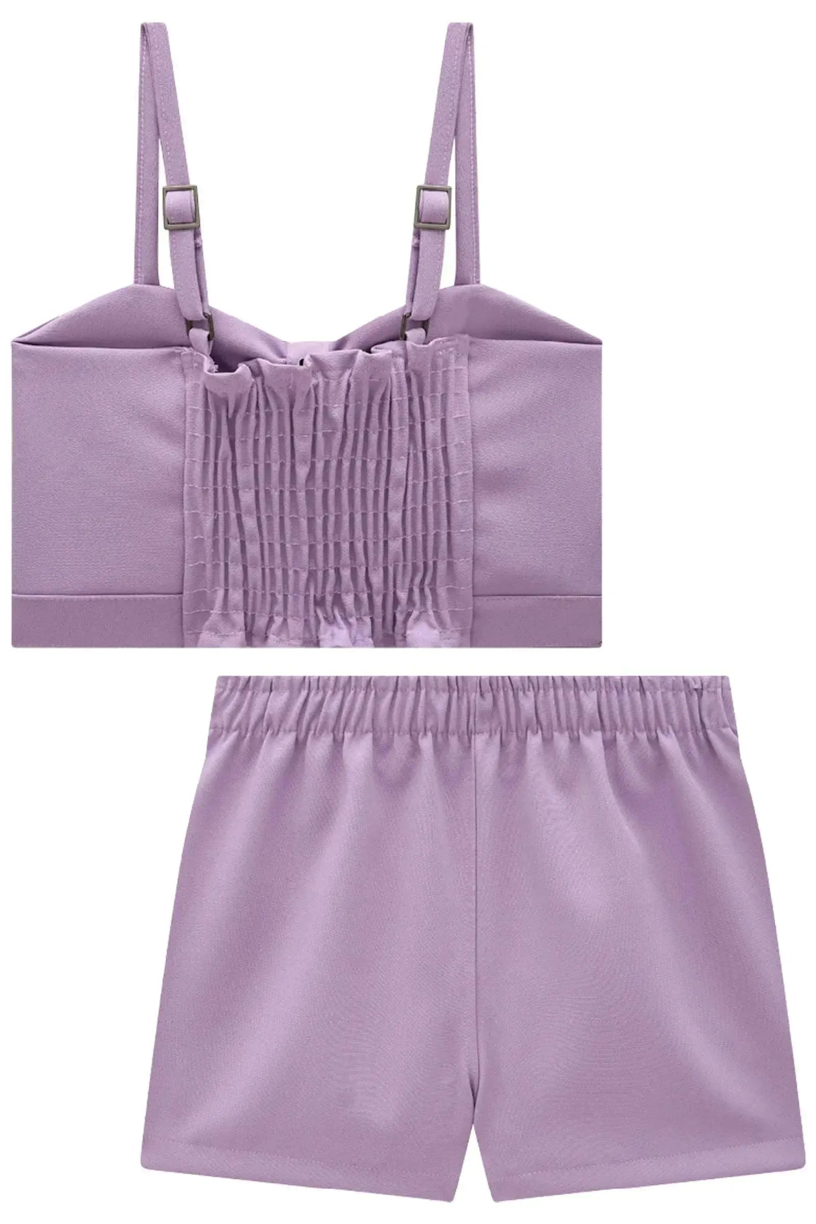 Conjunto de Top Cropped e Short Saia em Alfaiataria Span 85387 Lilimoon Teen Menina