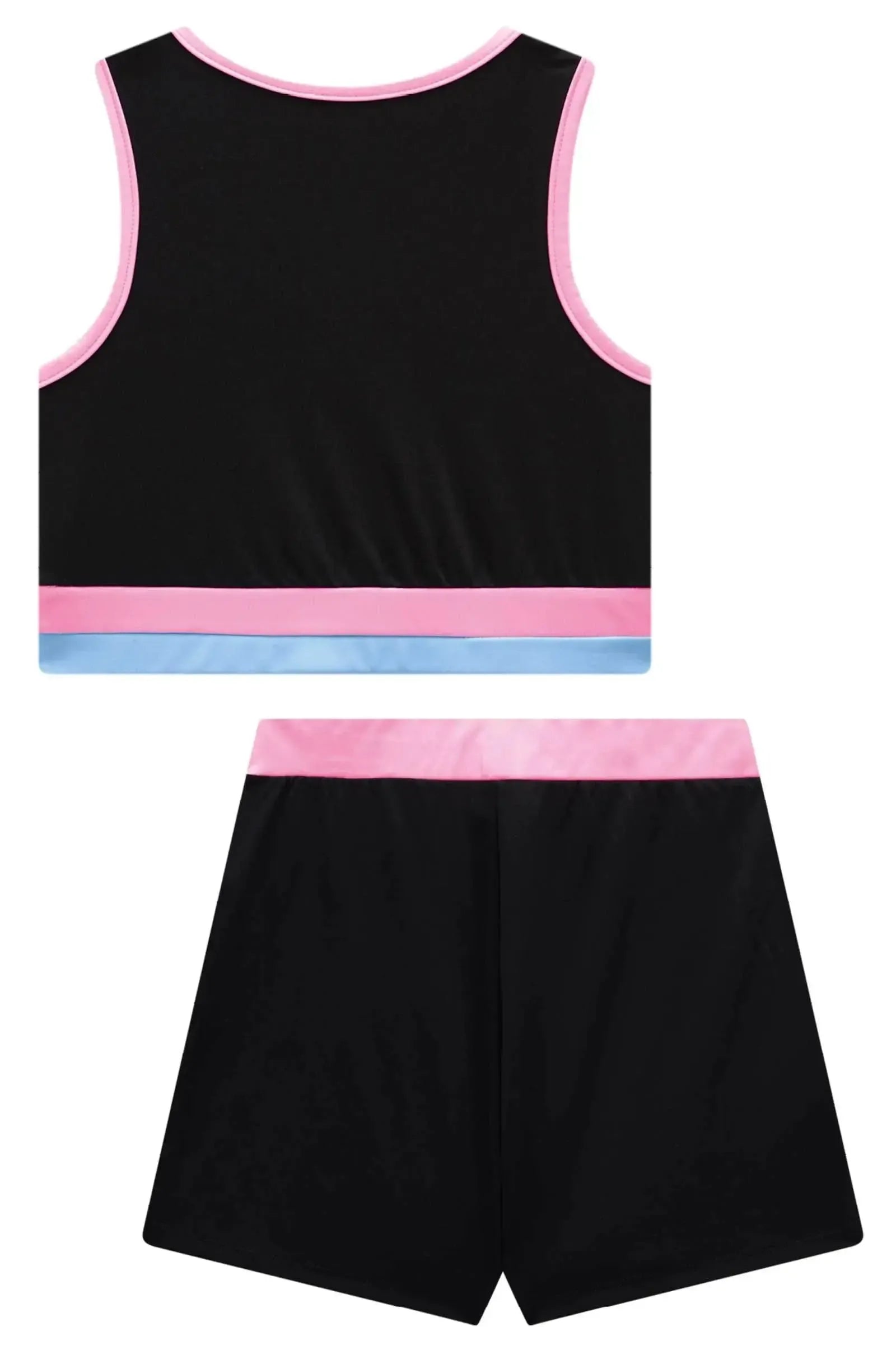 Conjunto de Top Cropped e Short Saia em Malha Poliamida UV50 96533 Vic&Vicky Teen Menina