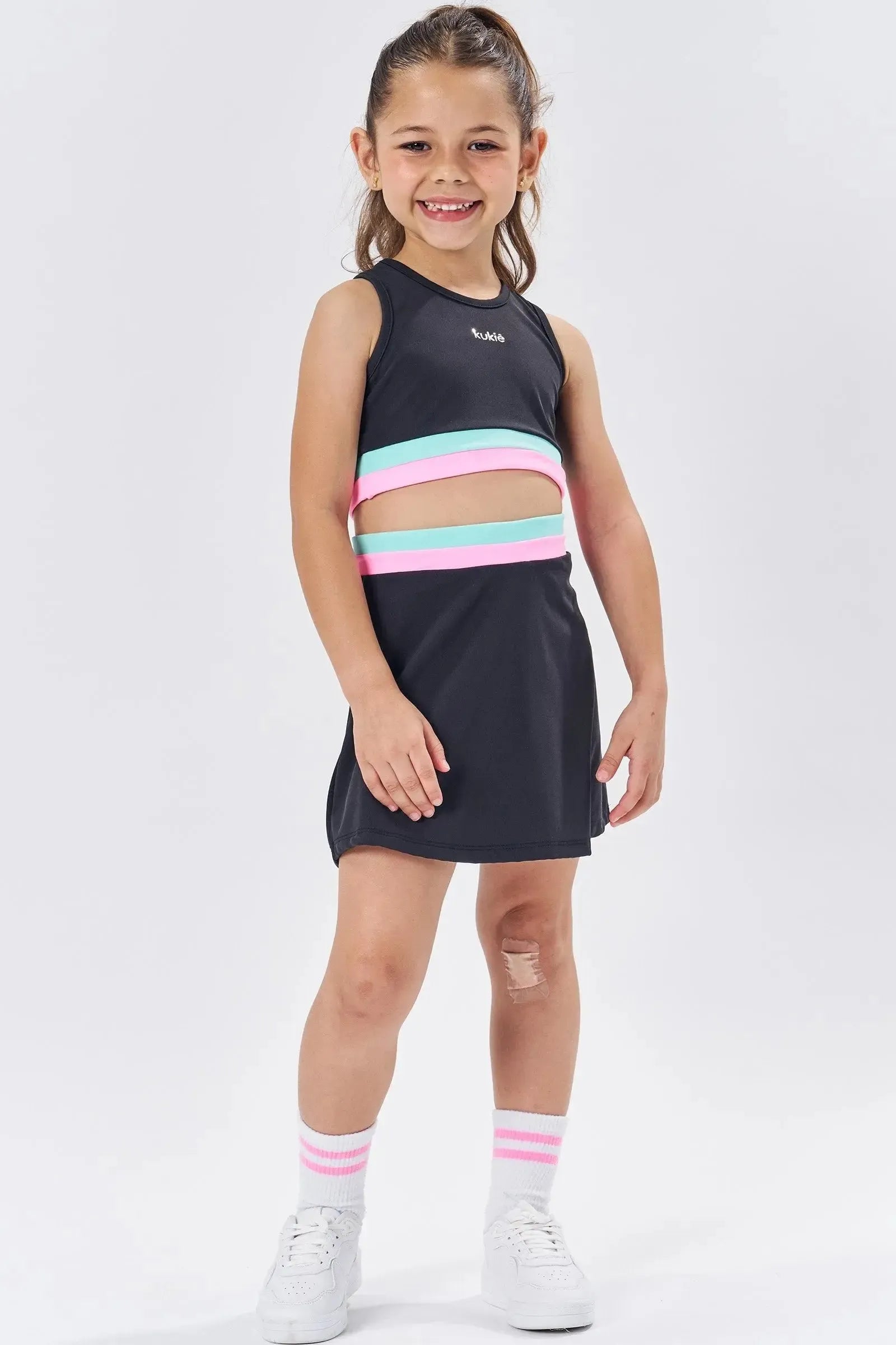 Conjunto de Top Cropped e Short Saia em Poliamida 86747 Kukiê Infantil Menina