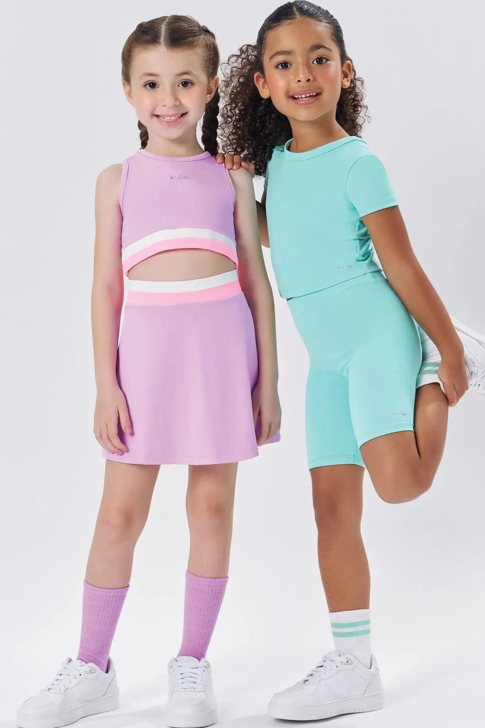 Conjunto de Top Cropped e Short Saia em Poliamida 86747 Kukiê Infantil Menina