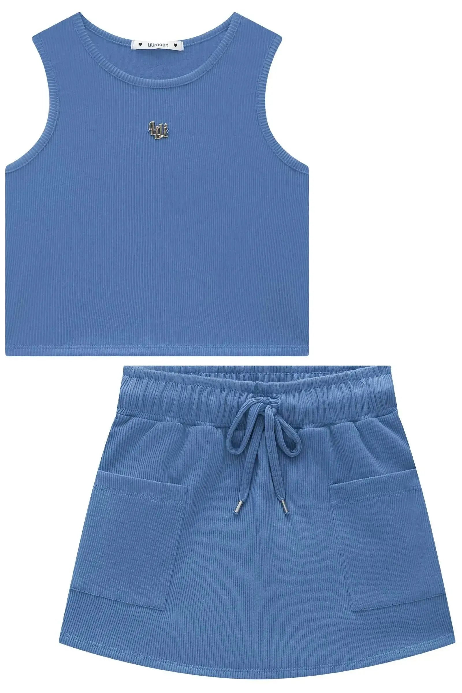 Conjunto de Top Cropped e Short Saia em Soft Line 92599 Lilimoon Teen Menina