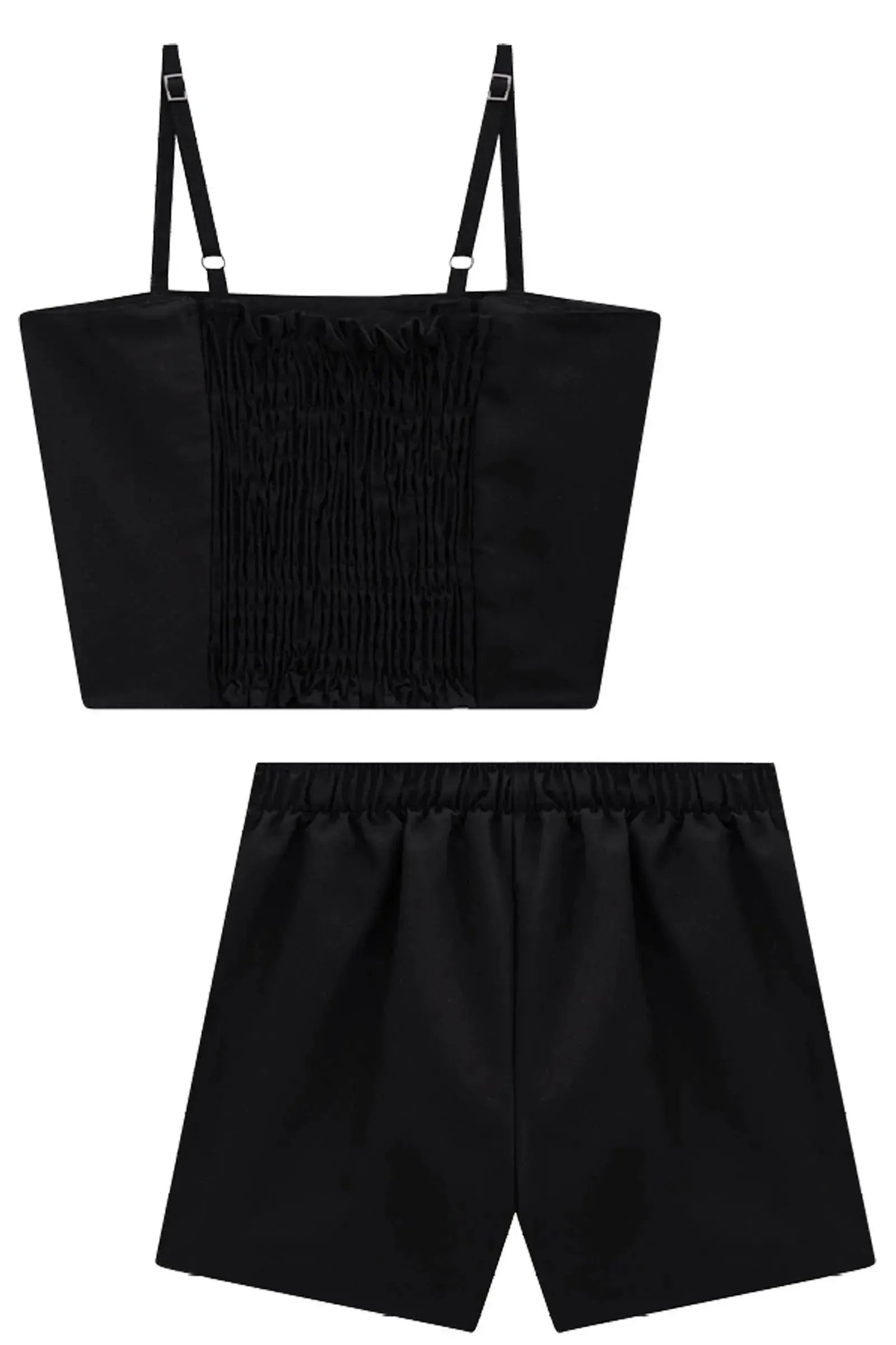 Conjunto de Top Cropped e Short Saia em Tecido Plano de Viscose 83817 Lilimoon Teen Menina
