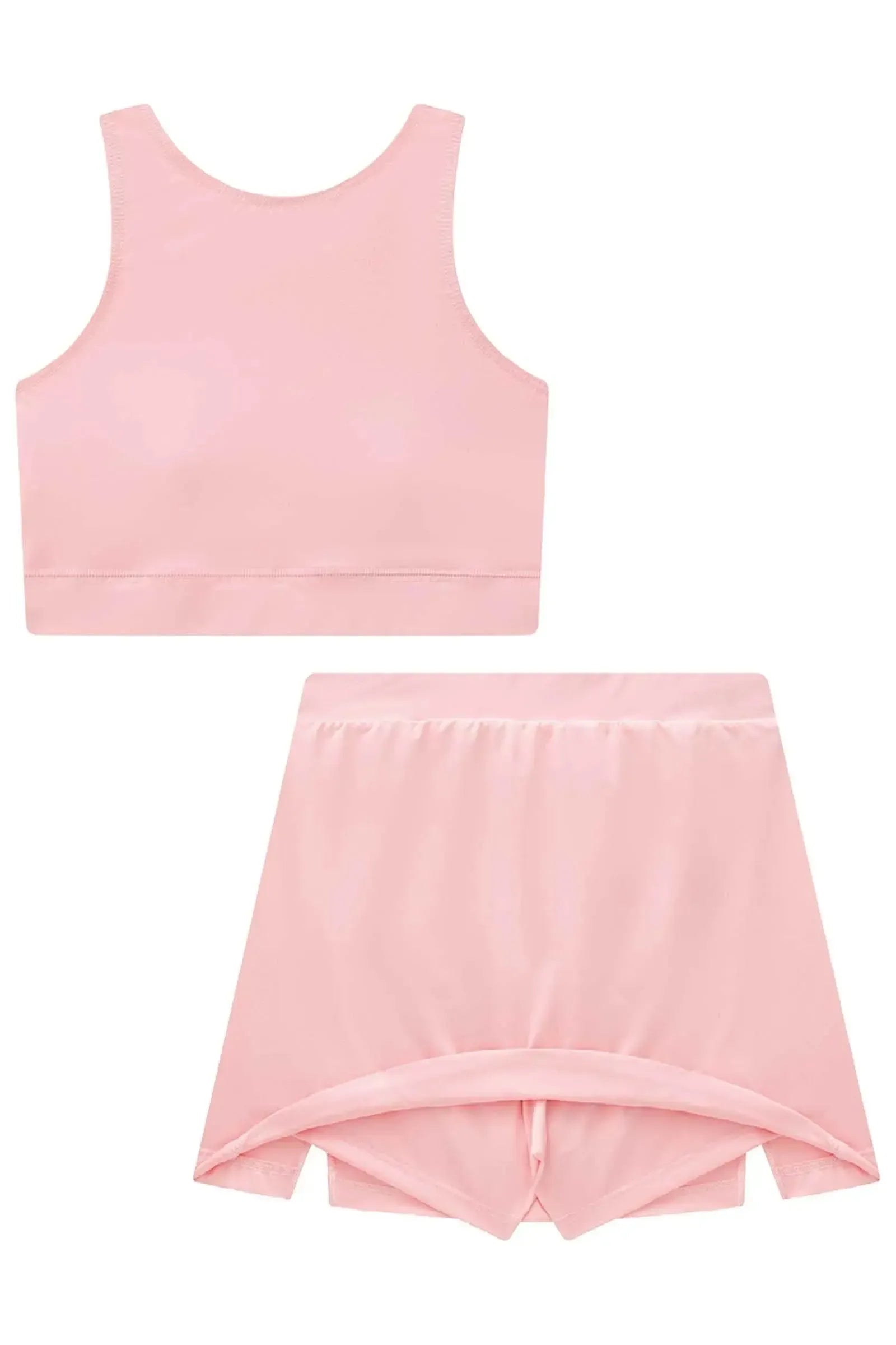 Conjunto de Top e Saia com Shorts Embutido em Malha UV Dry com Proteção UV 50+ 96483 Lilimoon Teen Menina