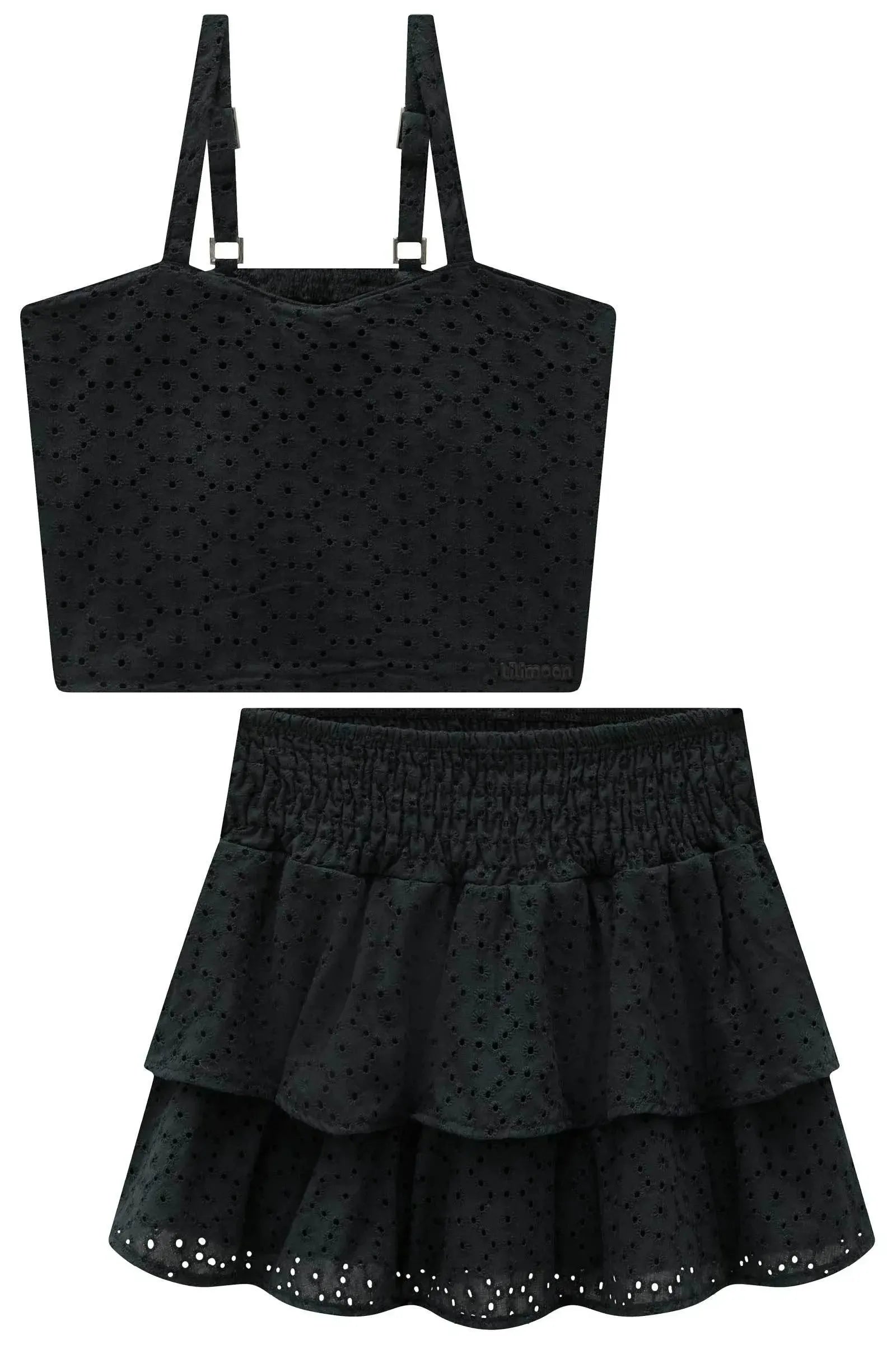 Conjunto de Top e Saia em Laise Capadocia com Shorts Embutido 95643 Lilimoon Teen Menina