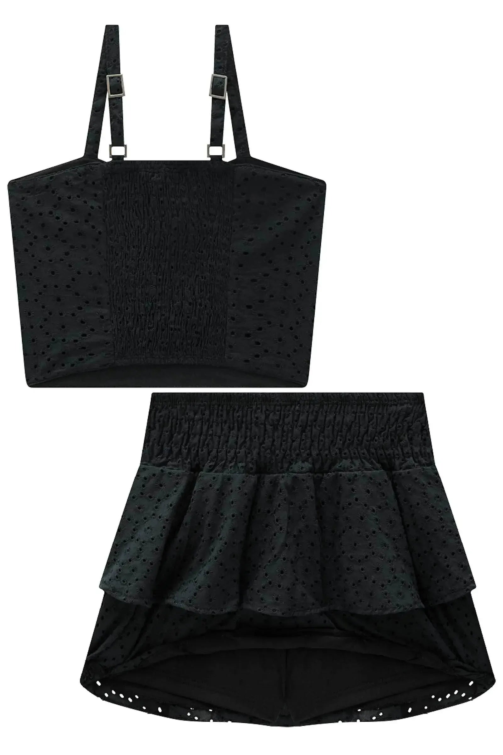 Conjunto de Top e Saia em Laise Capadocia com Shorts Embutido 95643 Lilimoon Teen Menina