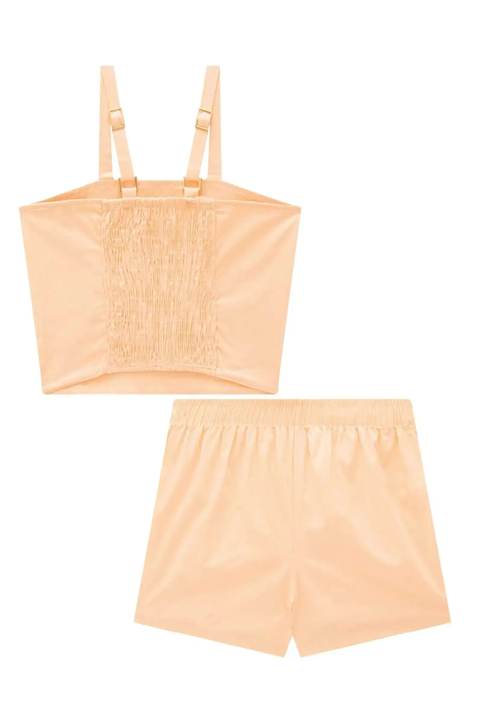 Conjunto de Top e Short Saia em Tricoline Mônaco com Elastano 95510 Lilimoon Teen Menina