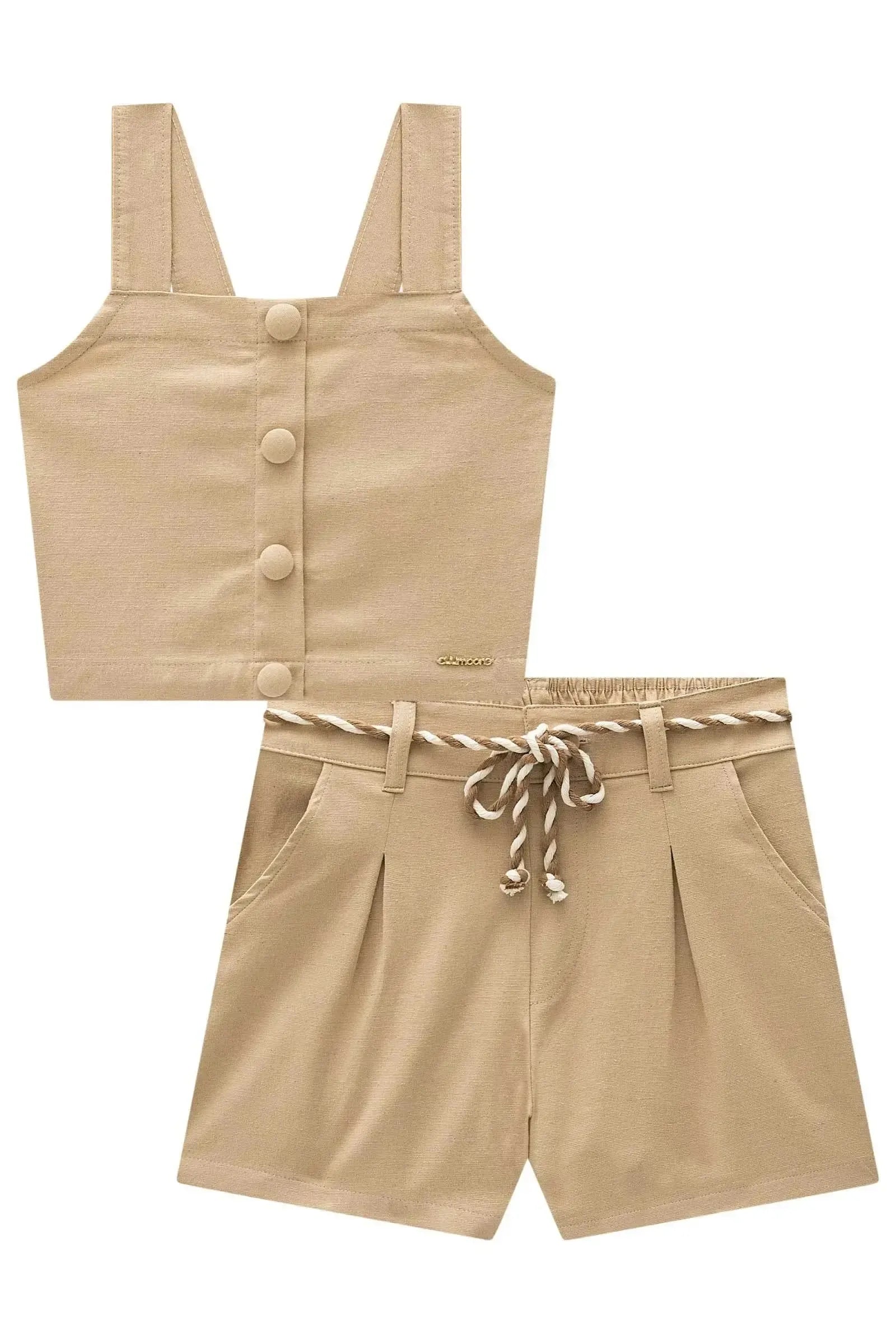 Conjunto de Top e Shorts em Linho Santorine 95200 Lilimoon Teen Menina